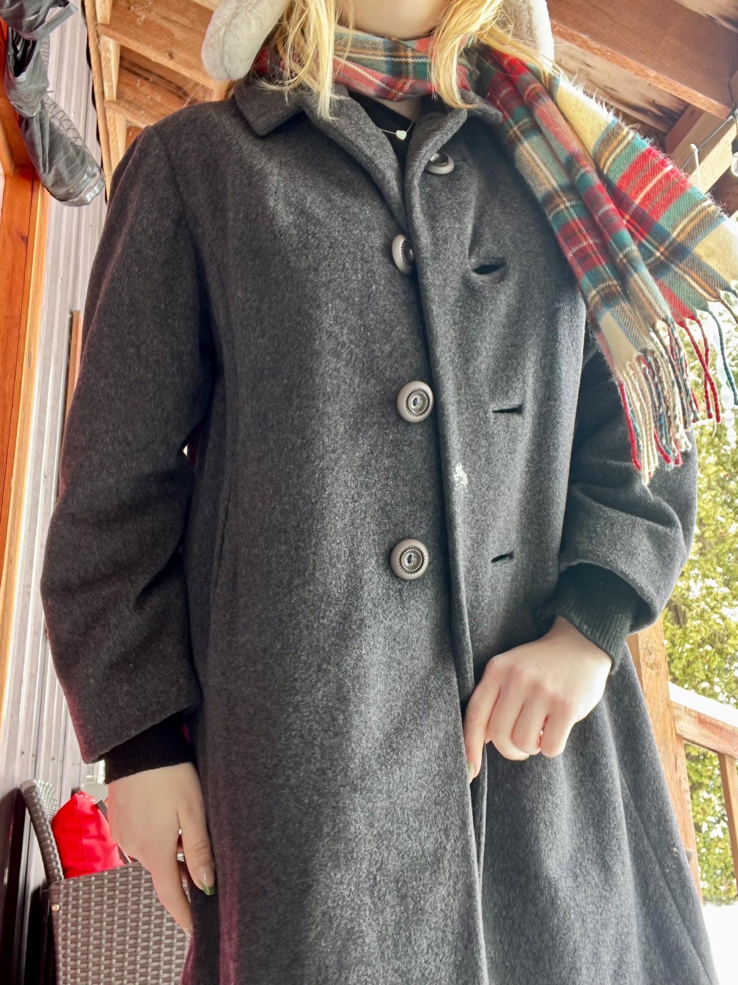 Vintage Gray Wool Coat - Prince Fashion Hong Kong