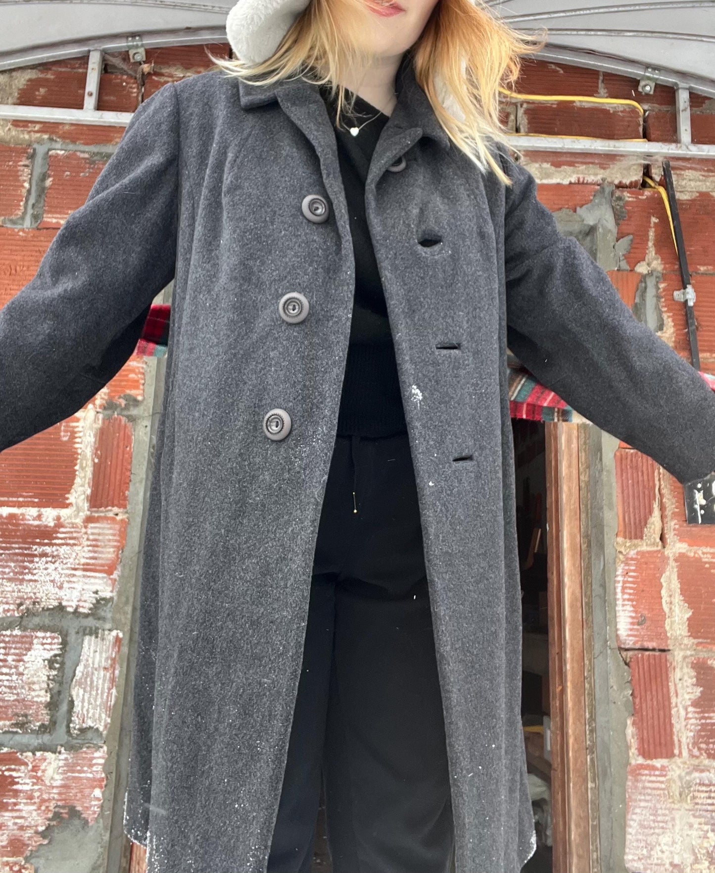 Vintage Gray Wool Coat - Prince Fashion Hong Kong