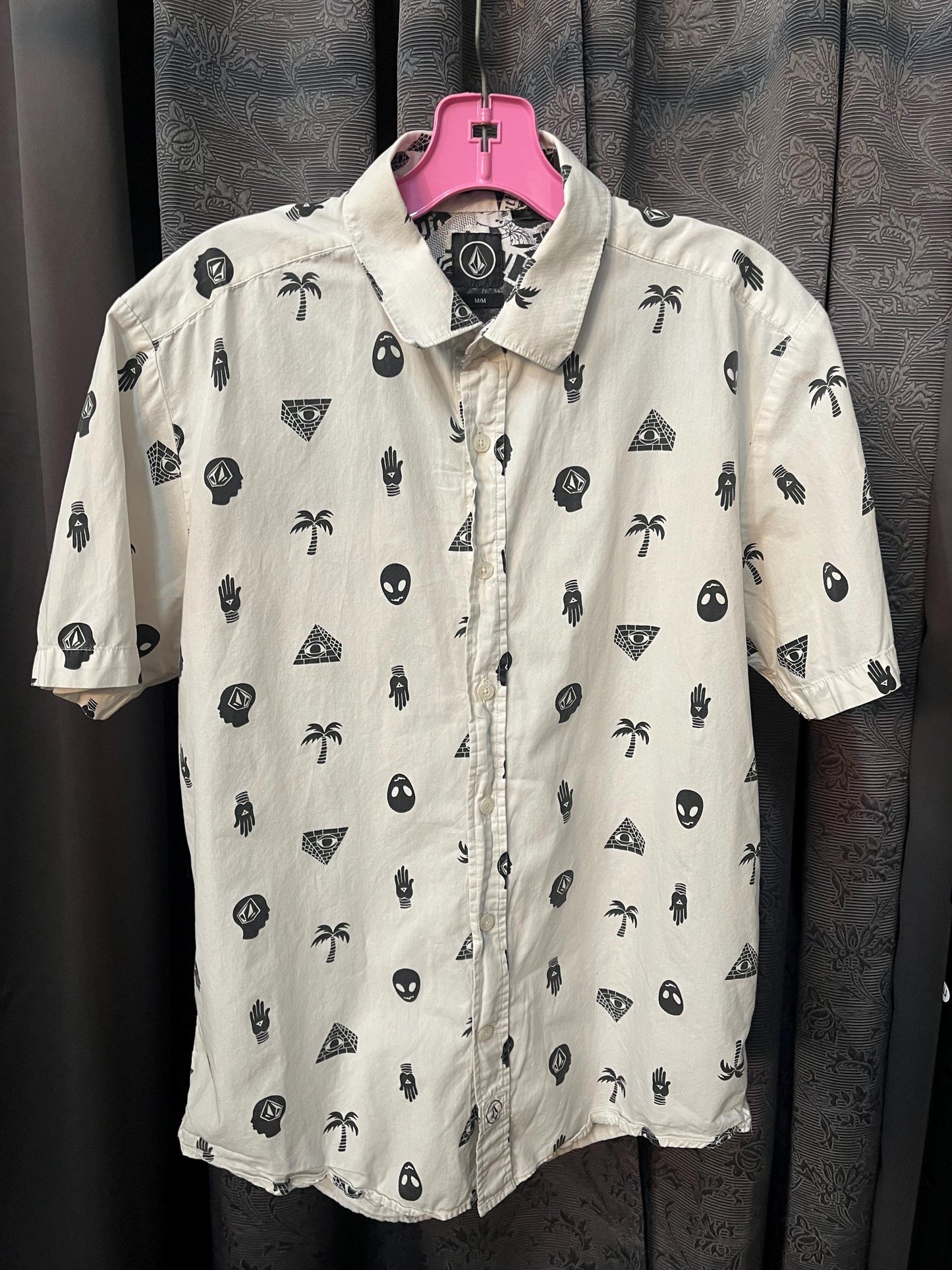 Mystic Elements Button-Up Shirt – Mysterious Symbols & Aliens