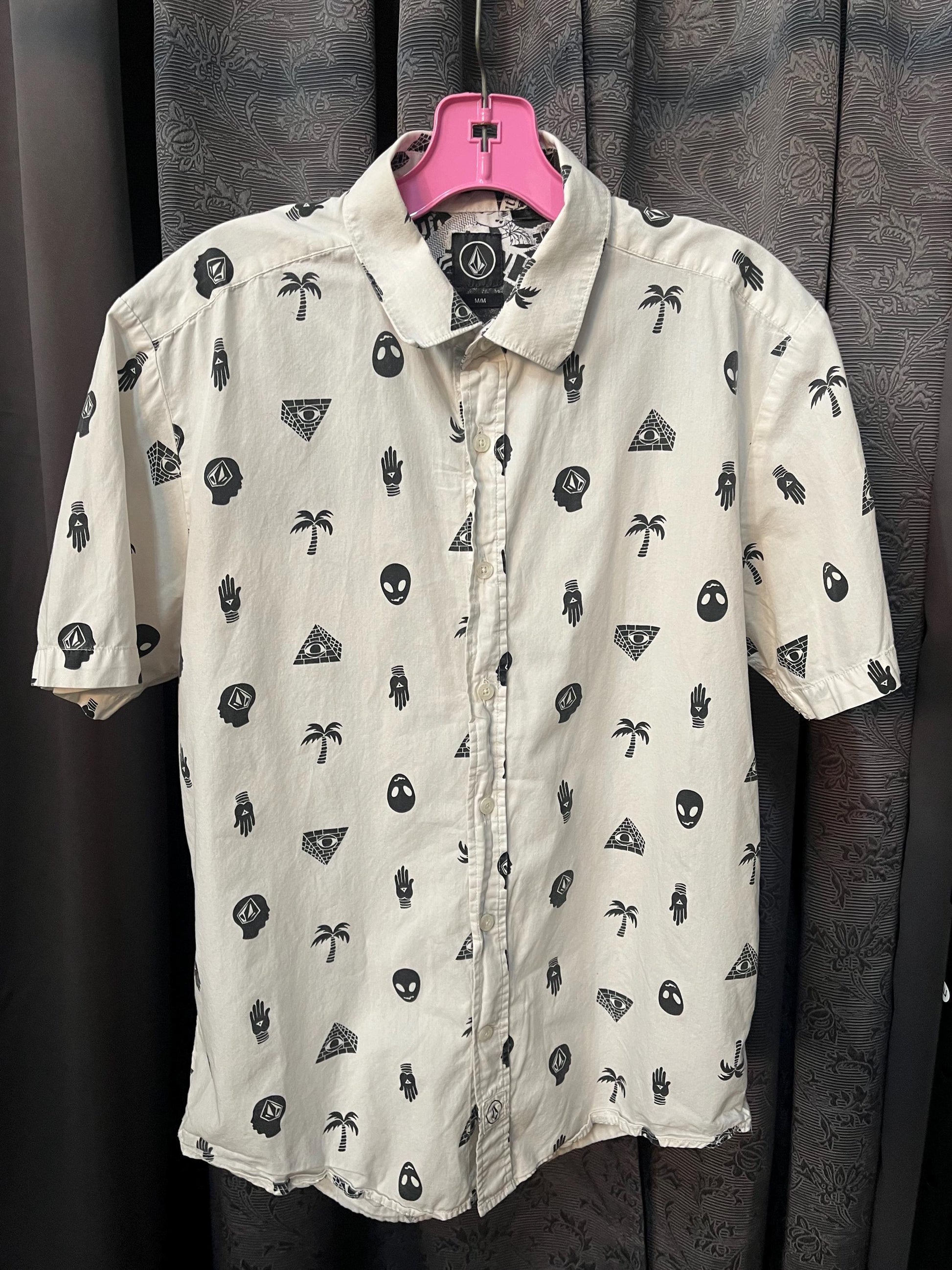 Mystic Elements Button-Up Shirt – Mysterious Symbols & Aliens