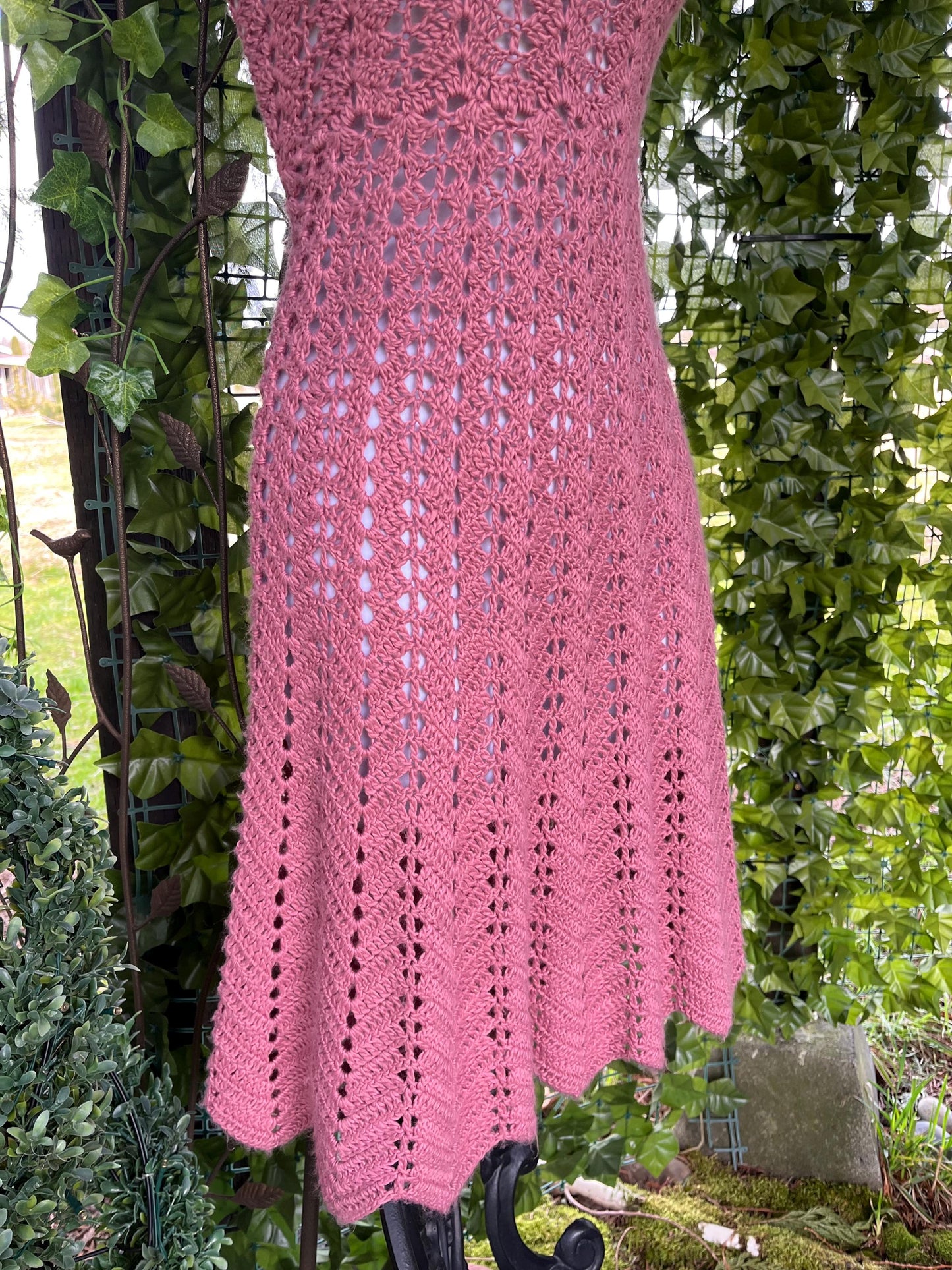 Boho Dusty Rose Knitted Strapless Dress