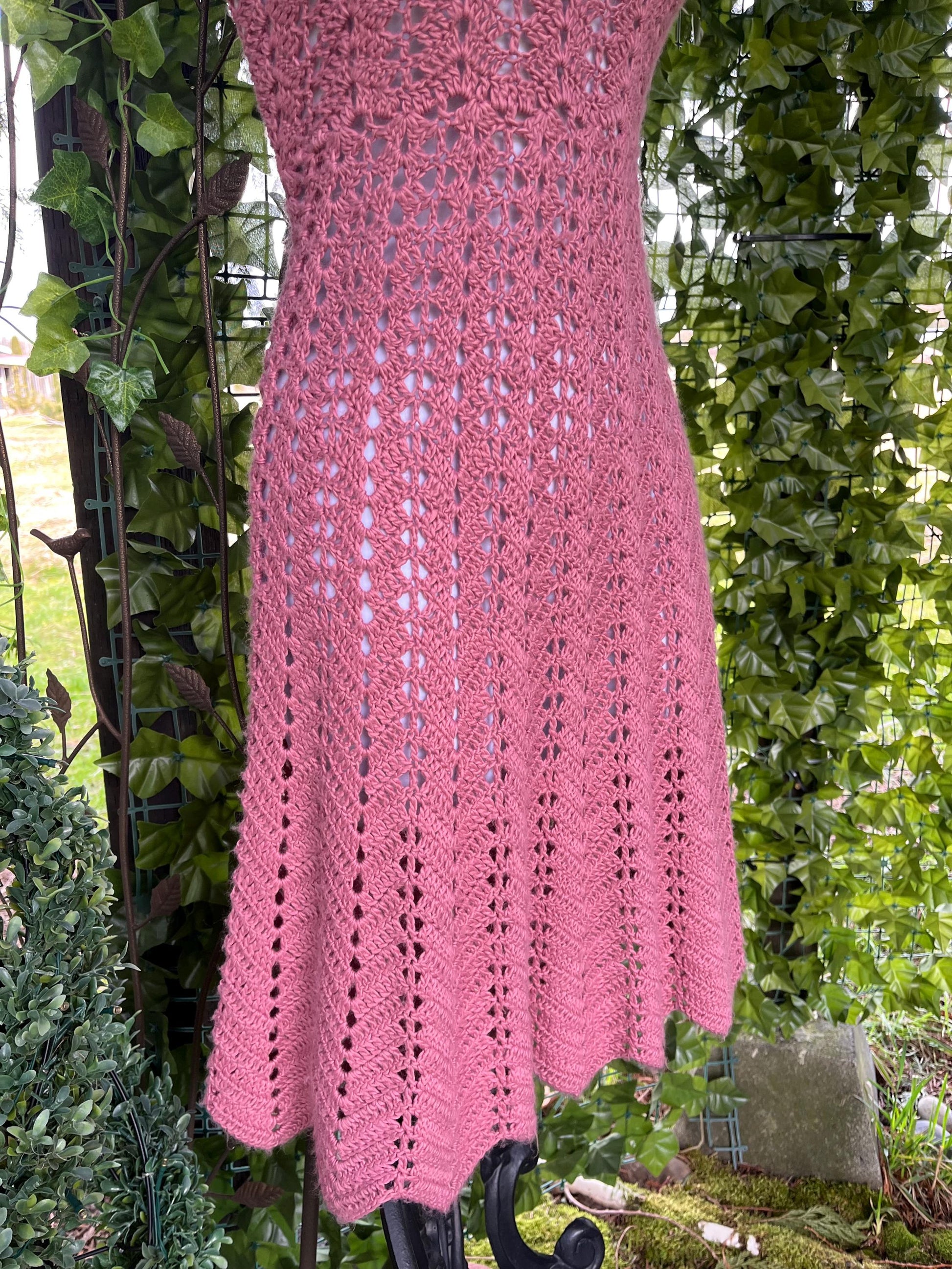 Boho Dusty Rose Knitted Strapless Dress