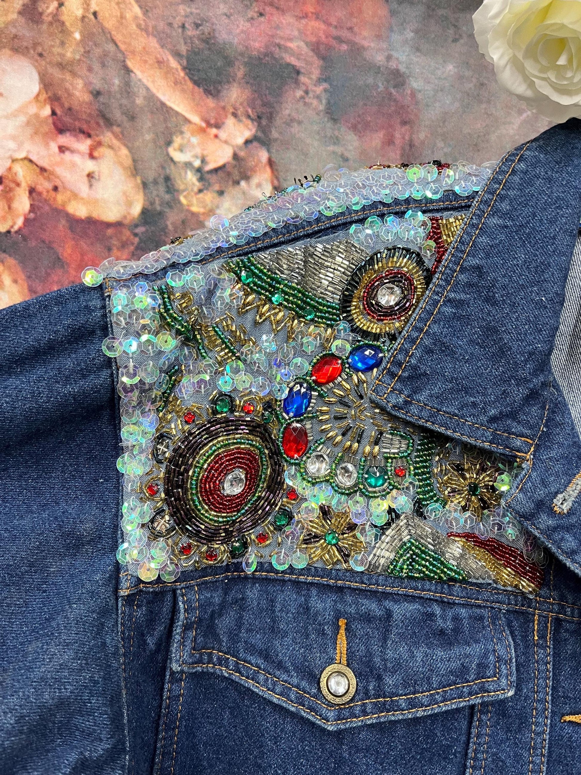 Vintage I.B. Diffusion Beaded Denim Jacket – 1991