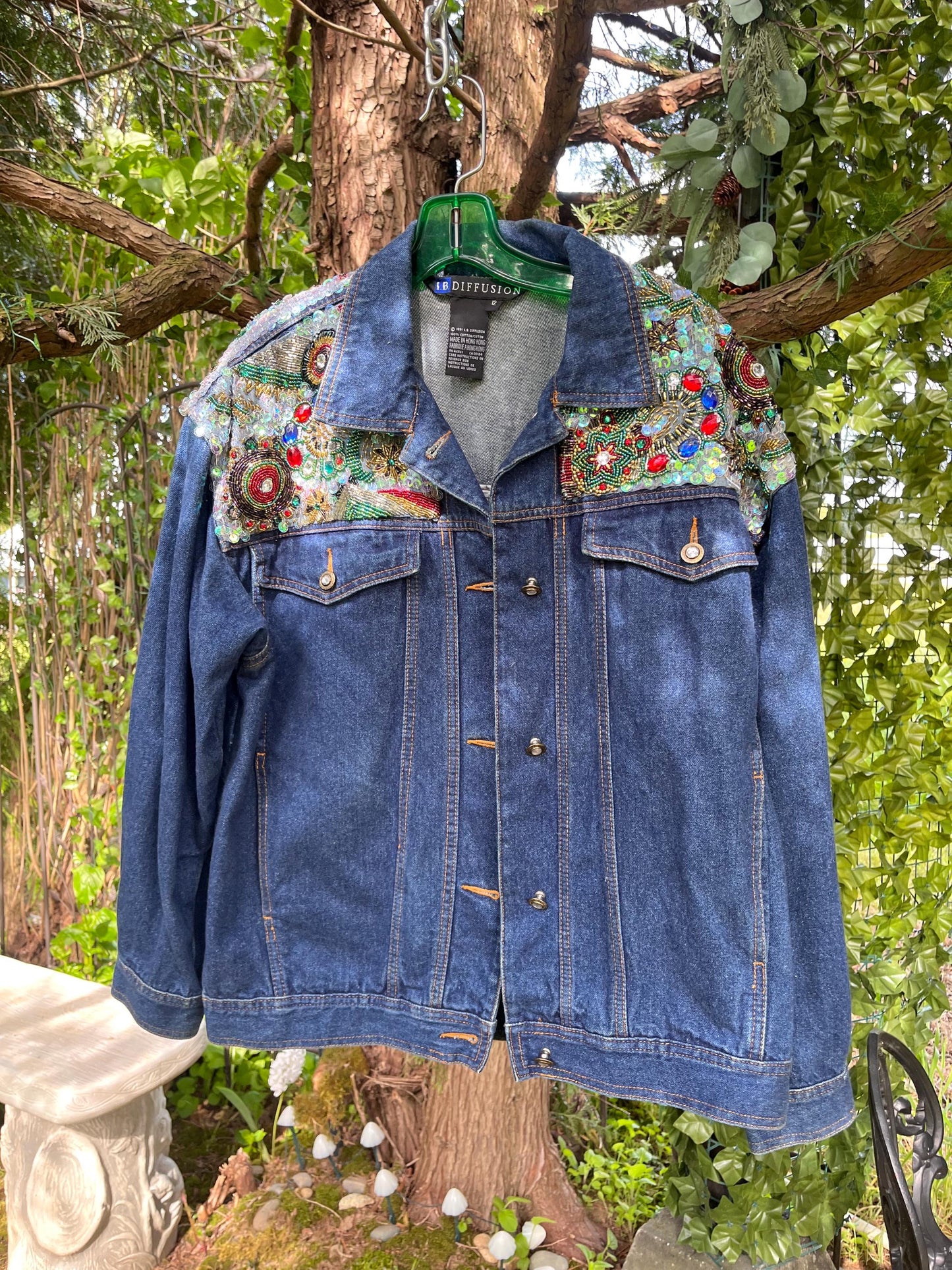 Vintage I.B. Diffusion Beaded Denim Jacket – 1991