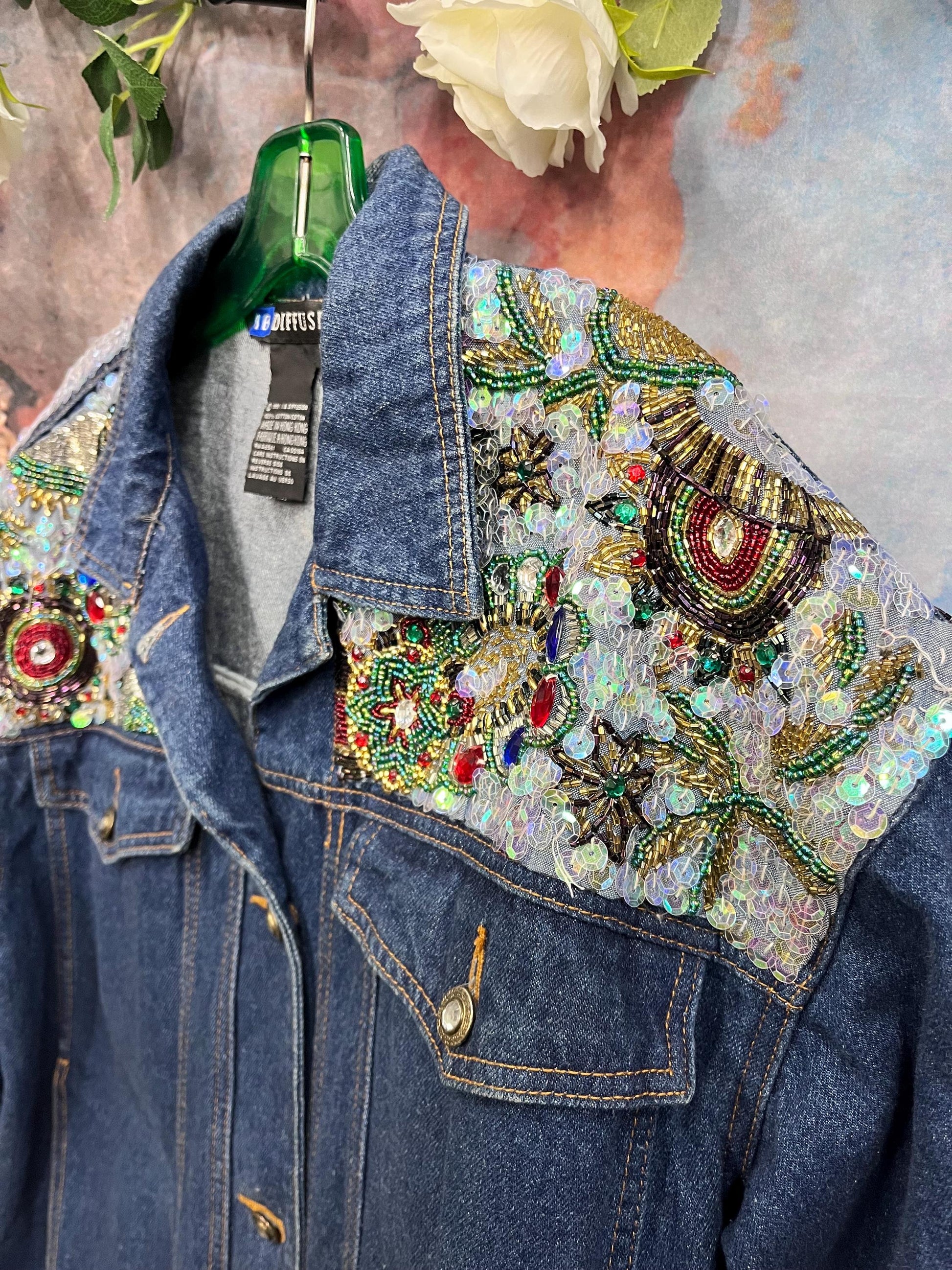 Vintage I.B. Diffusion Beaded Denim Jacket – 1991