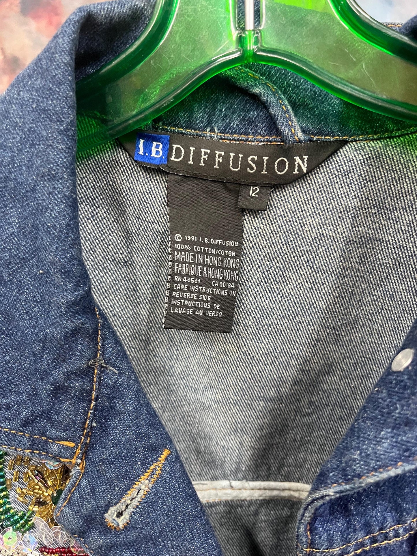 Vintage I.B. Diffusion Beaded Denim Jacket – 1991