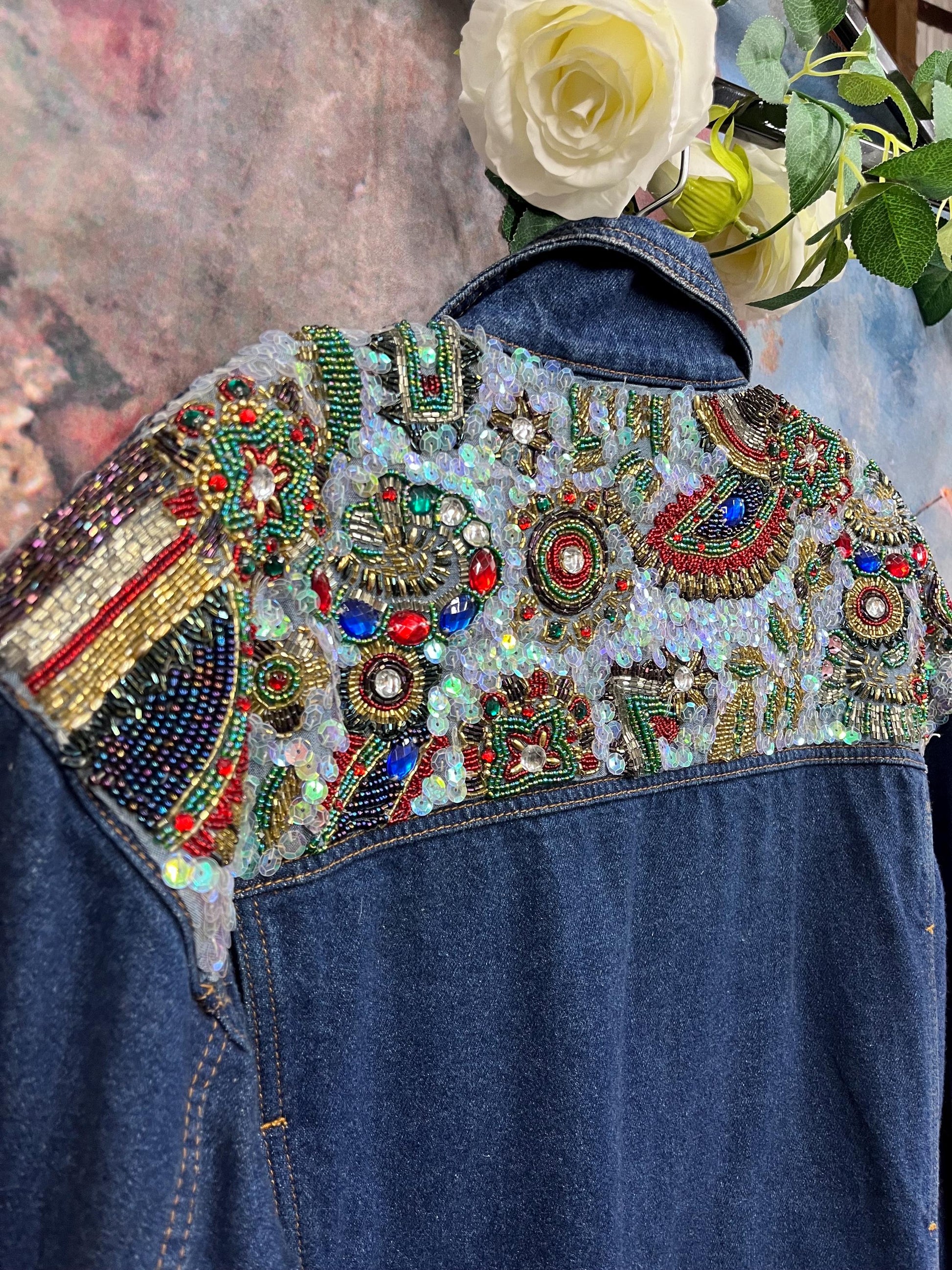 Vintage I.B. Diffusion Beaded Denim Jacket – 1991