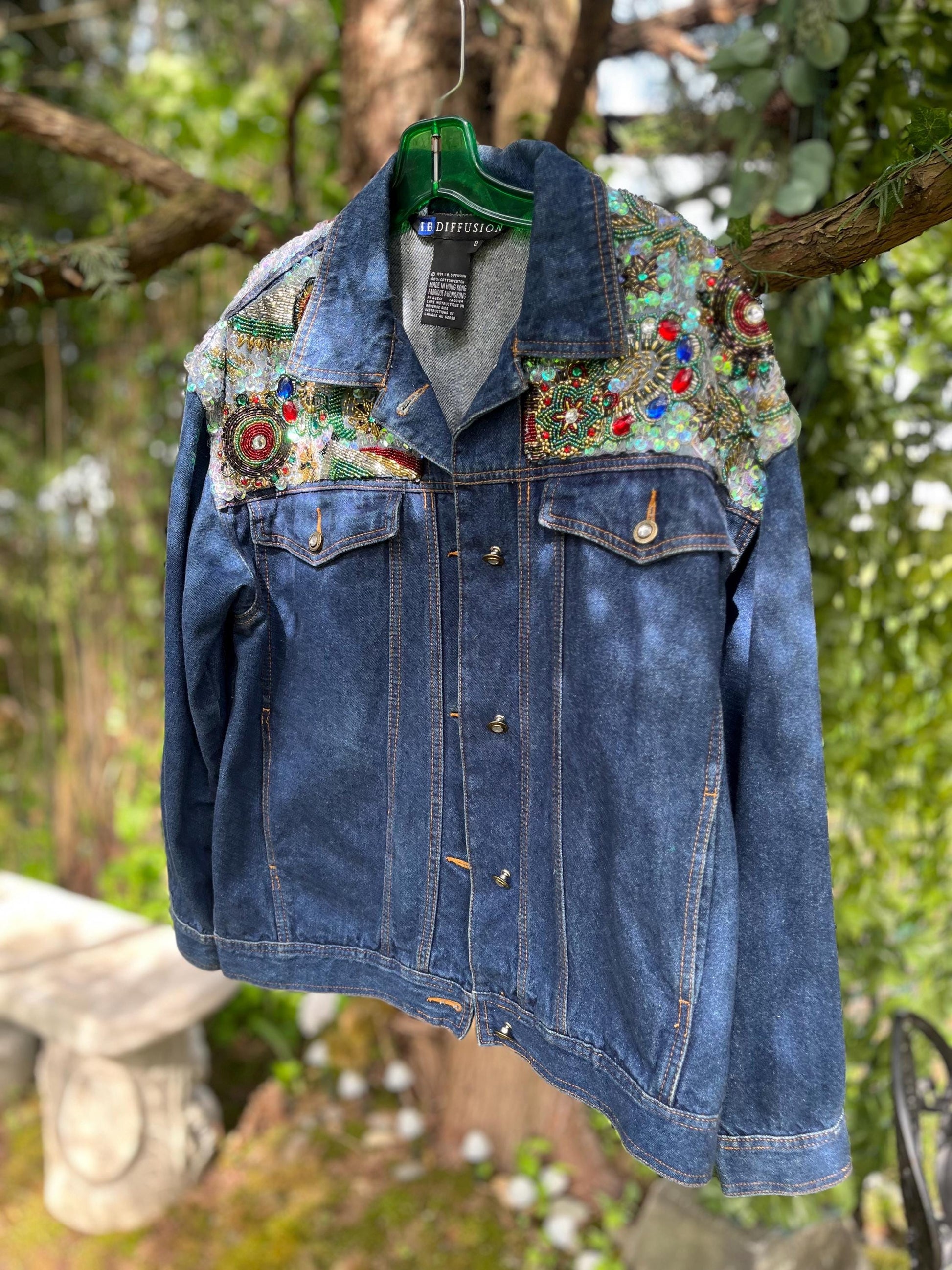 Vintage I.B. Diffusion Beaded Denim Jacket – 1991