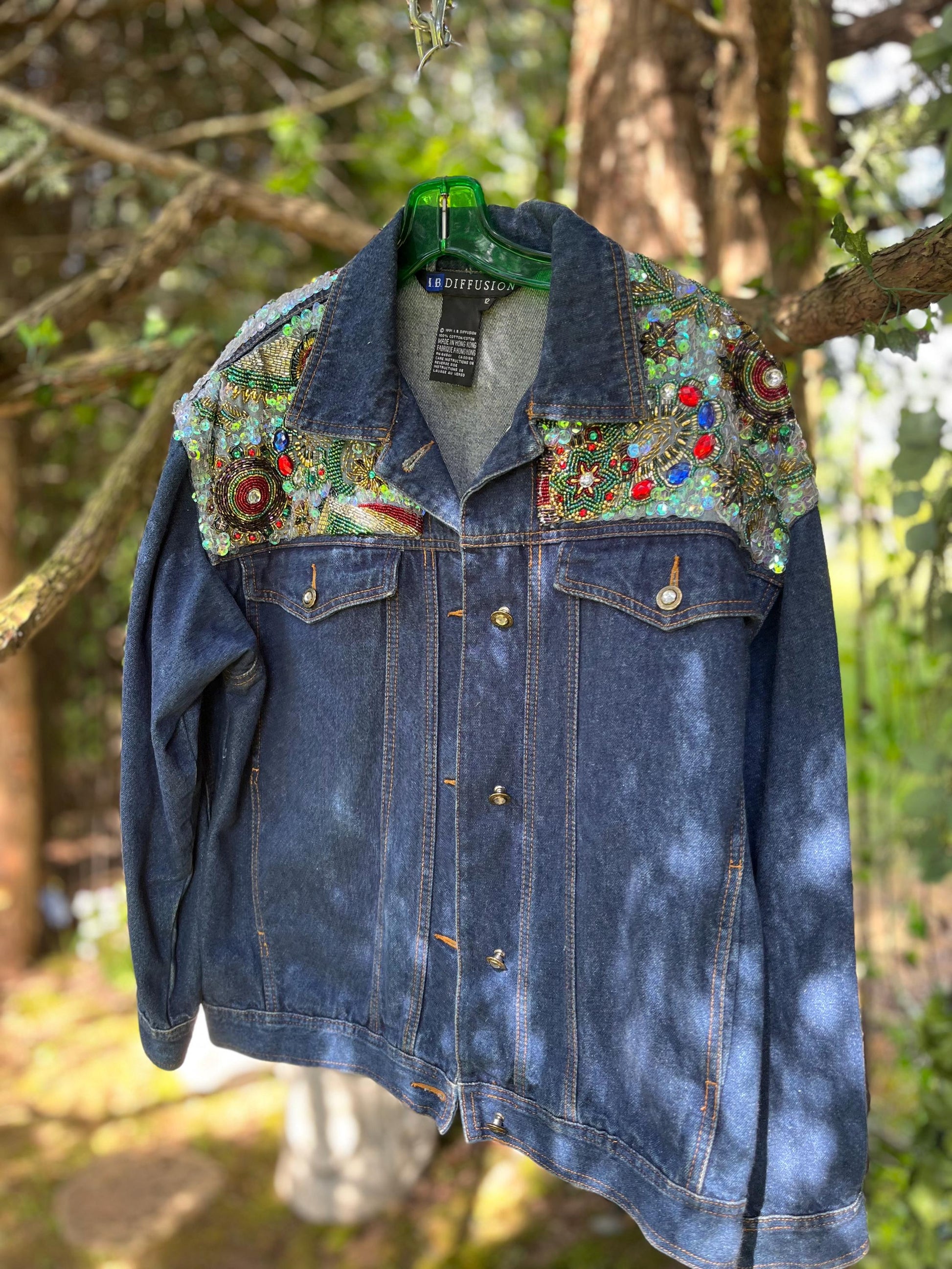 Vintage I.B. Diffusion Beaded Denim Jacket – 1991