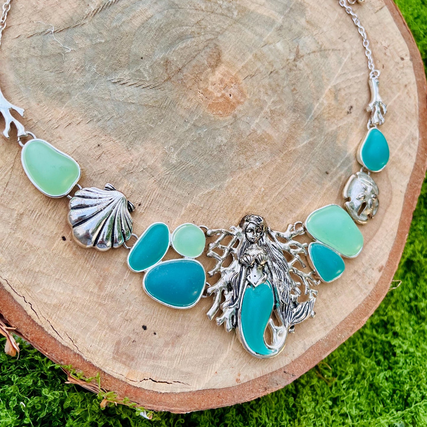 Silver & Seaglass Mermaid Necklace