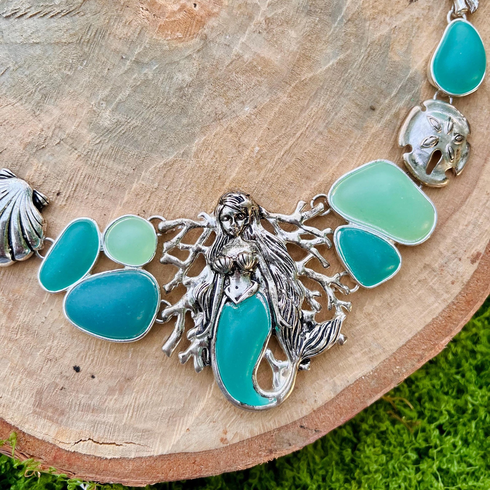 Silver & Seaglass Mermaid Necklace