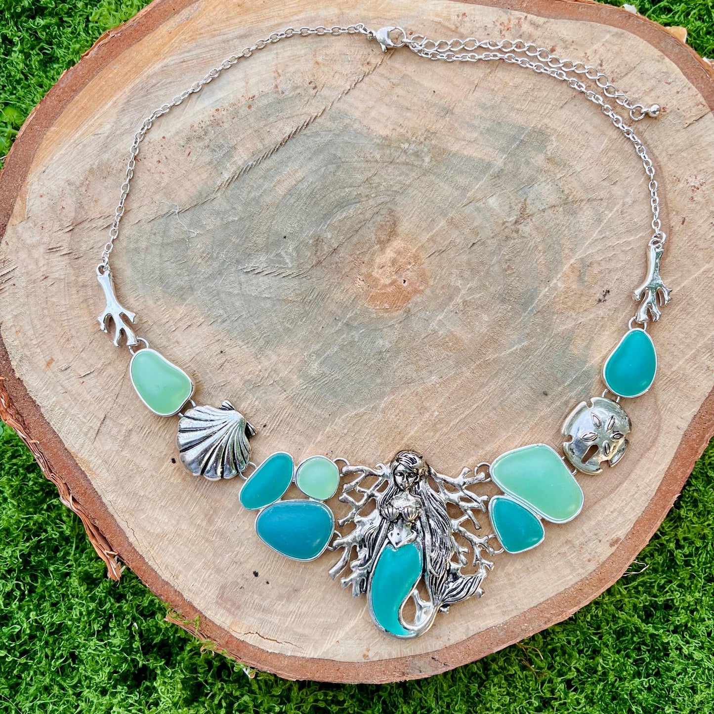 Silver & Seaglass Mermaid Necklace