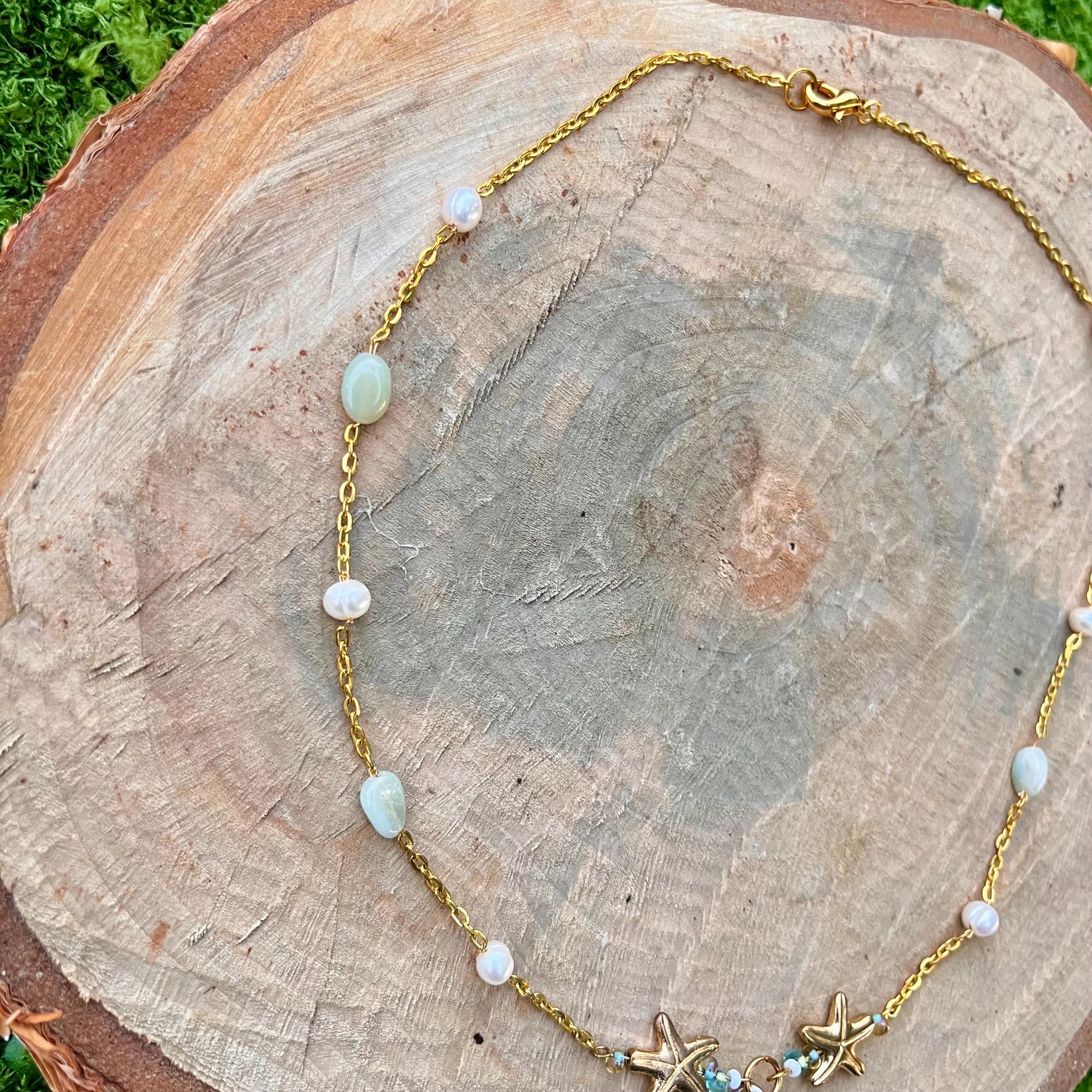 Call of the Tide – Shell & Starfish Charm Necklace