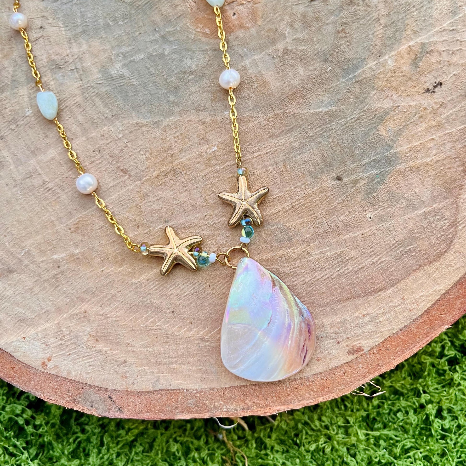 Call of the Tide – Shell & Starfish Charm Necklace