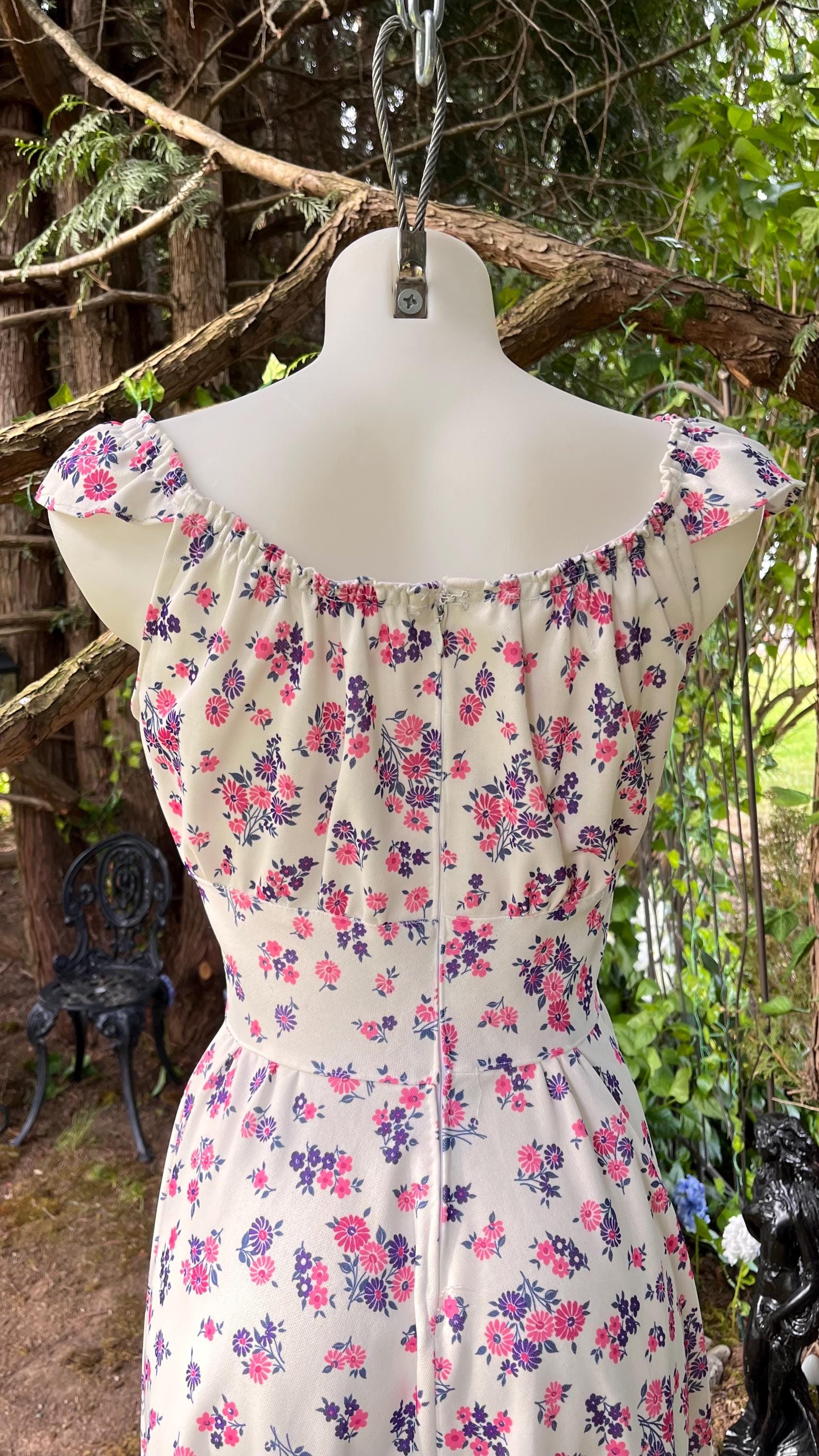 Handmade Cottagecore Floral Print Maxi Dress