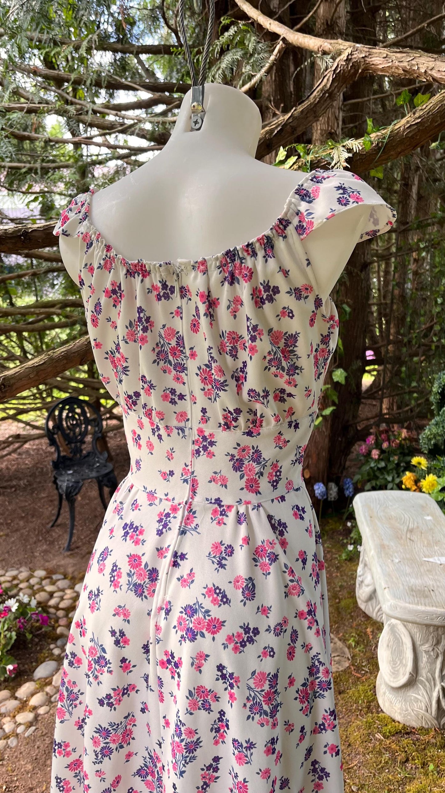 Handmade Cottagecore Floral Print Maxi Dress