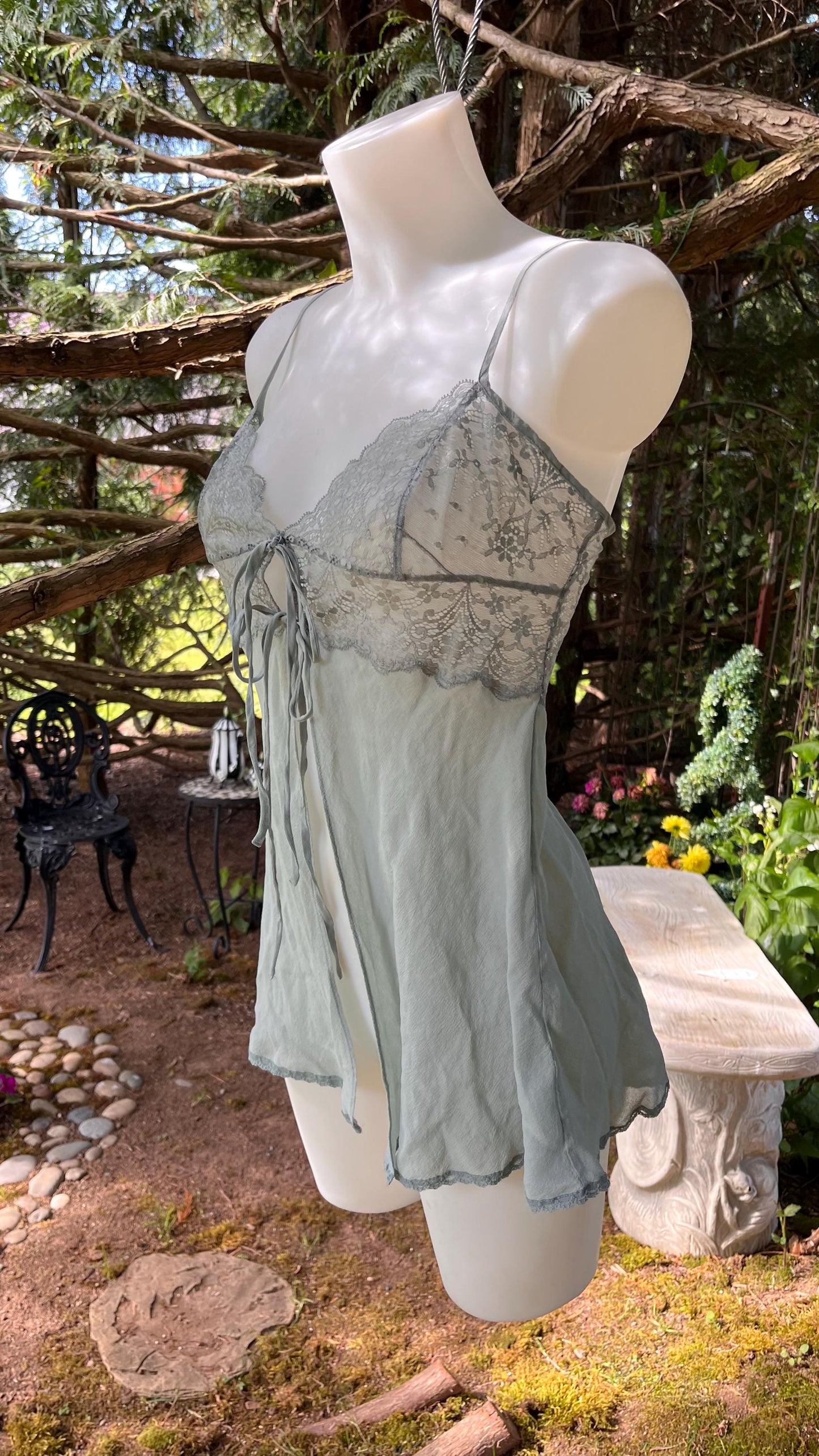 Misty Sage Lace Cami Top