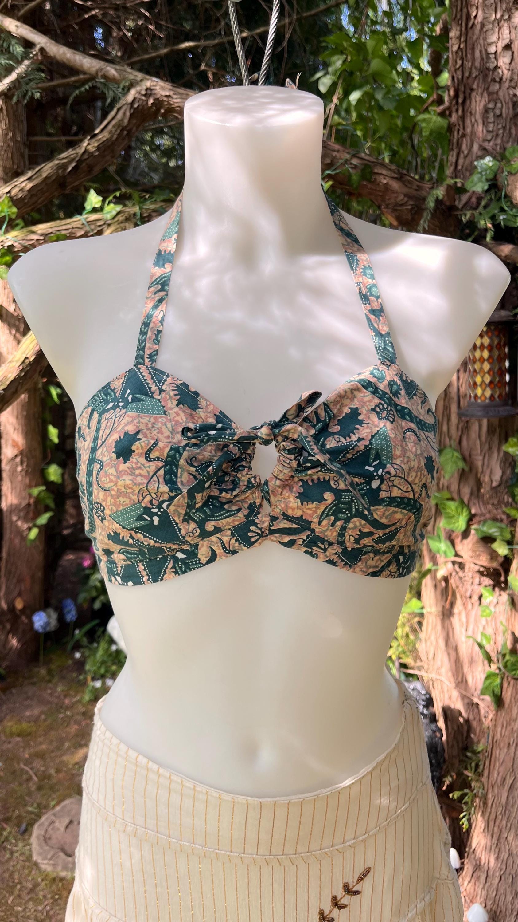 Boho Bikini Top with Keyhole & Adjustable Ties