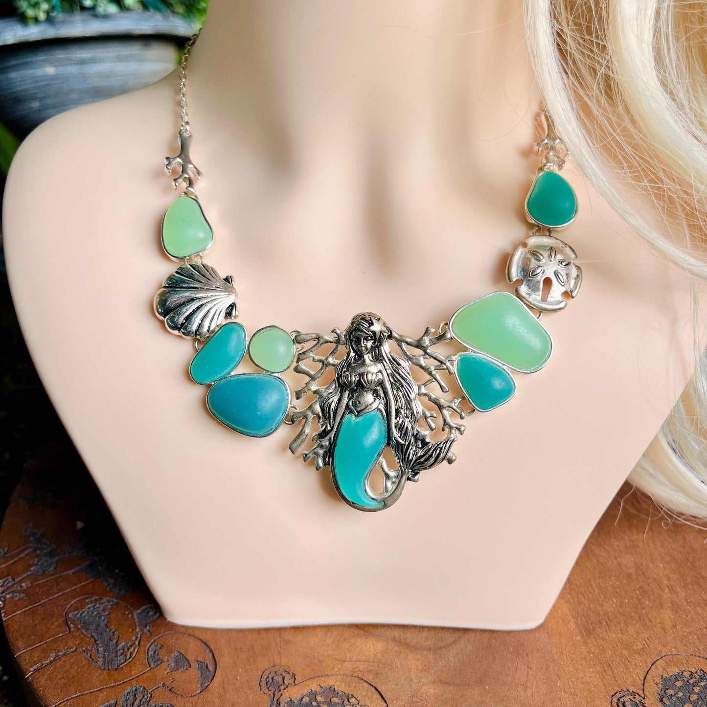 Silver & Seaglass Mermaid Necklace