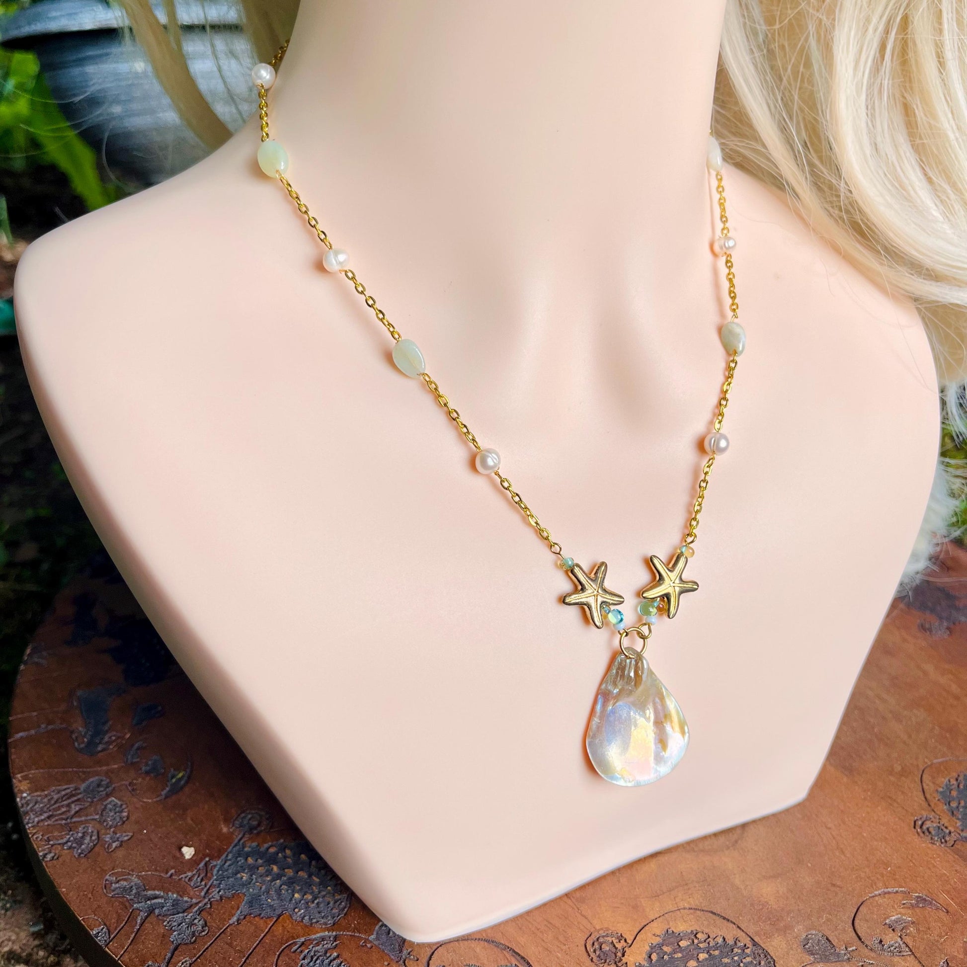 Call of the Tide – Shell & Starfish Charm Necklace