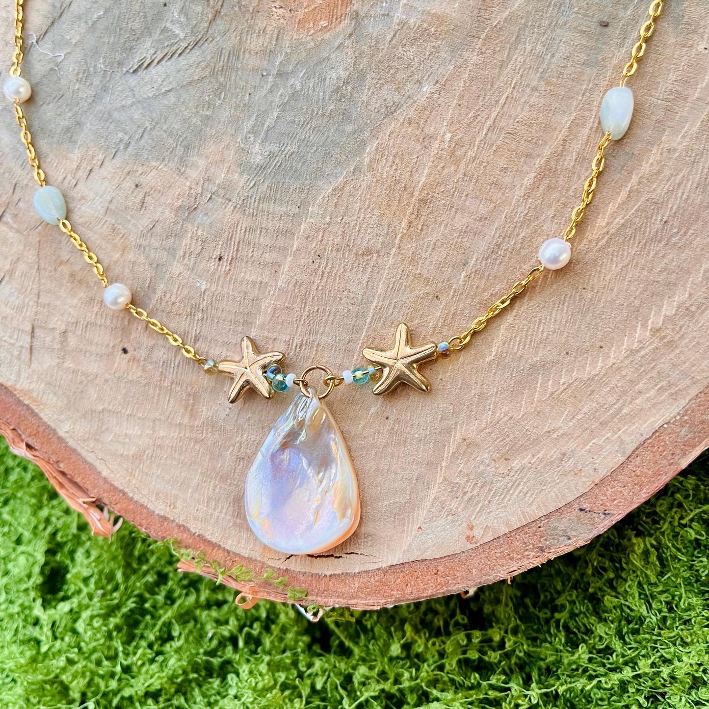 Call of the Tide – Shell & Starfish Charm Necklace