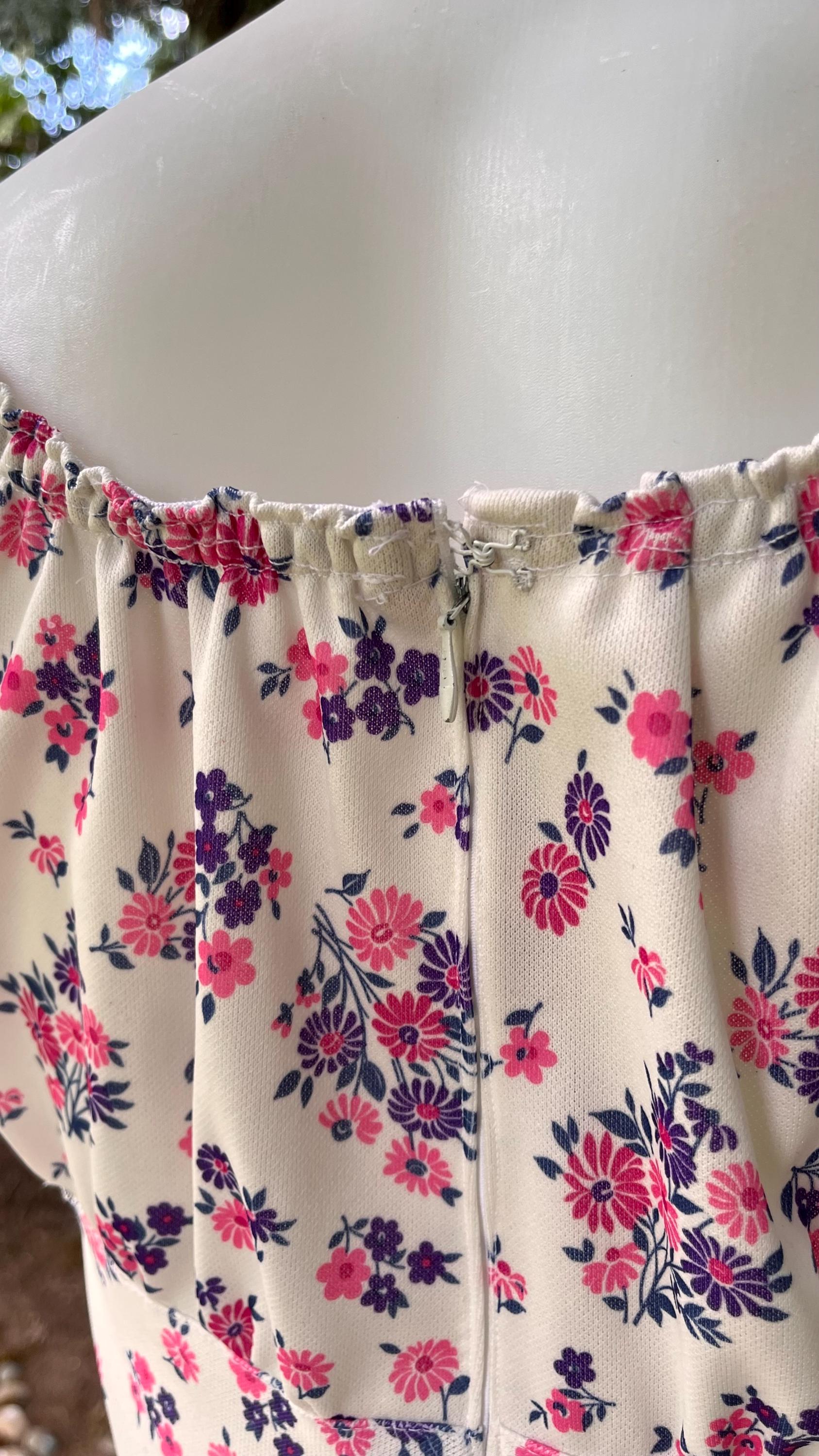 Handmade Cottagecore Floral Print Maxi Dress