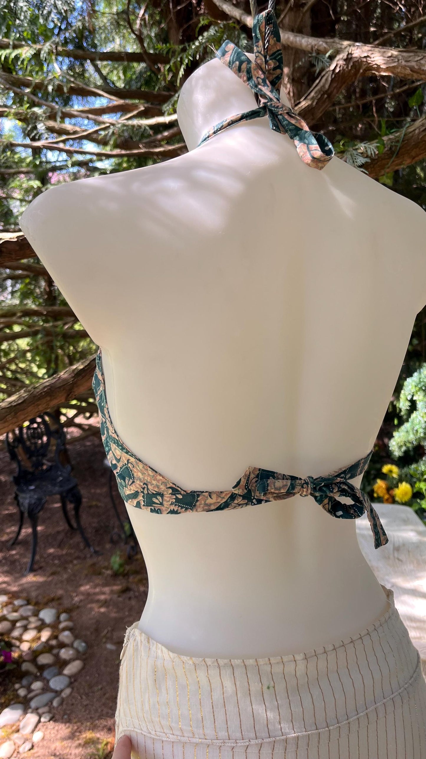 Boho Bikini Top with Keyhole & Adjustable Ties