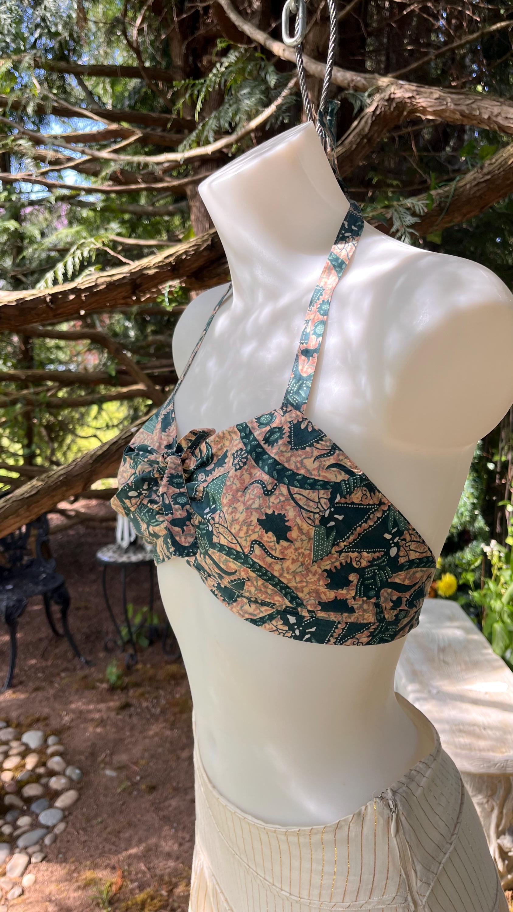 Boho Bikini Top with Keyhole & Adjustable Ties