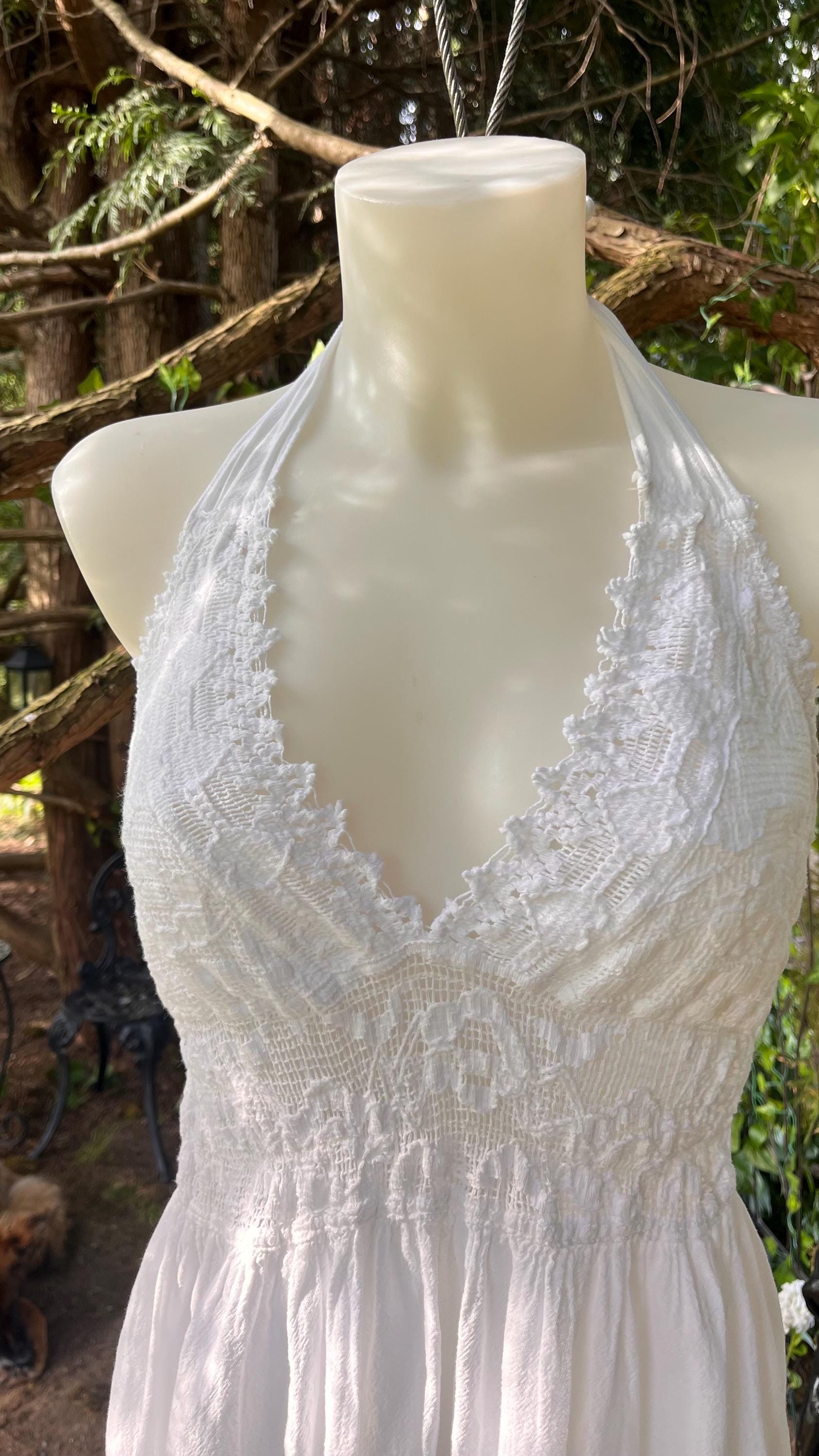 Woodland Nymph White Halter Dress