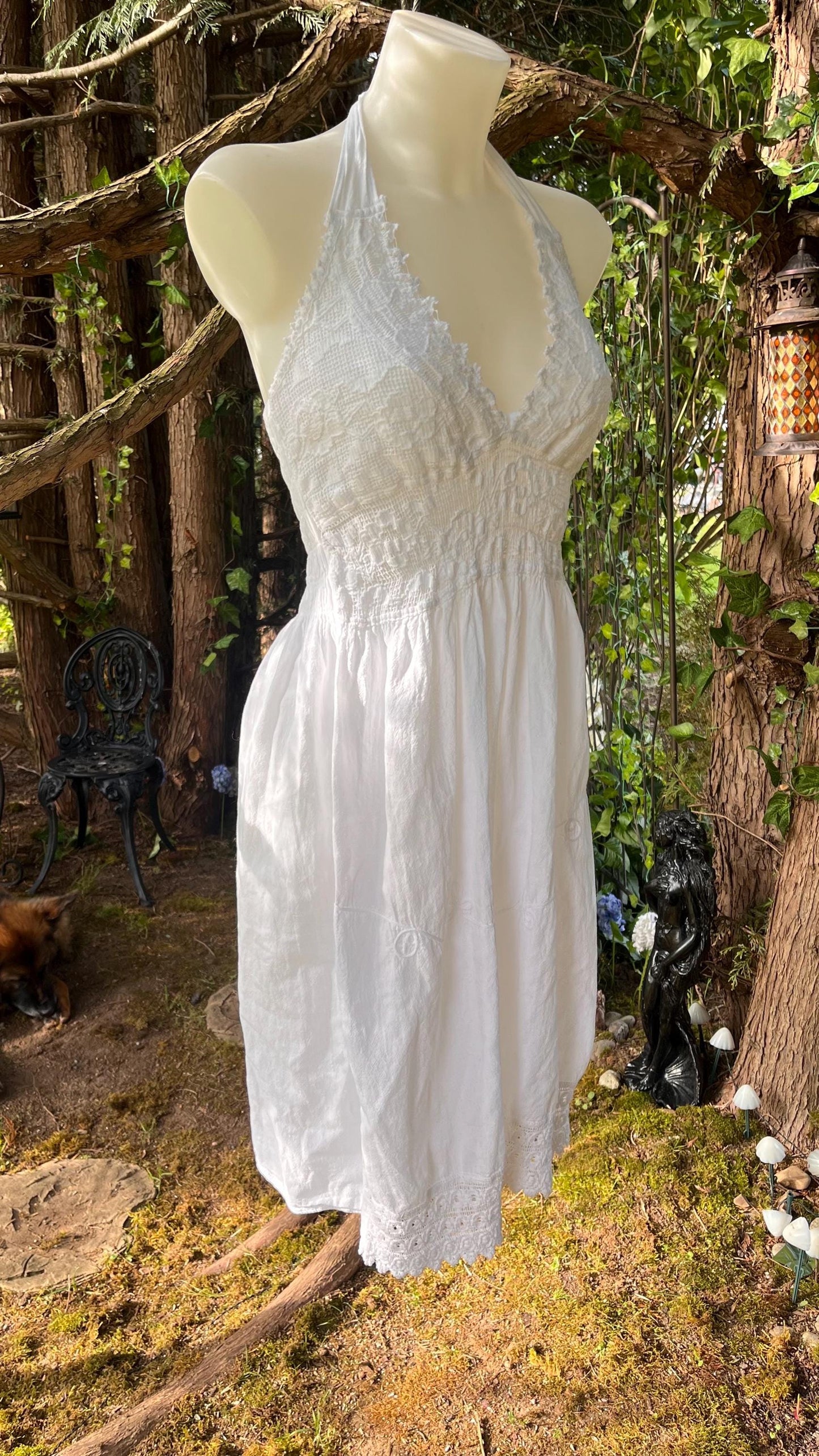 Woodland Nymph White Halter Dress