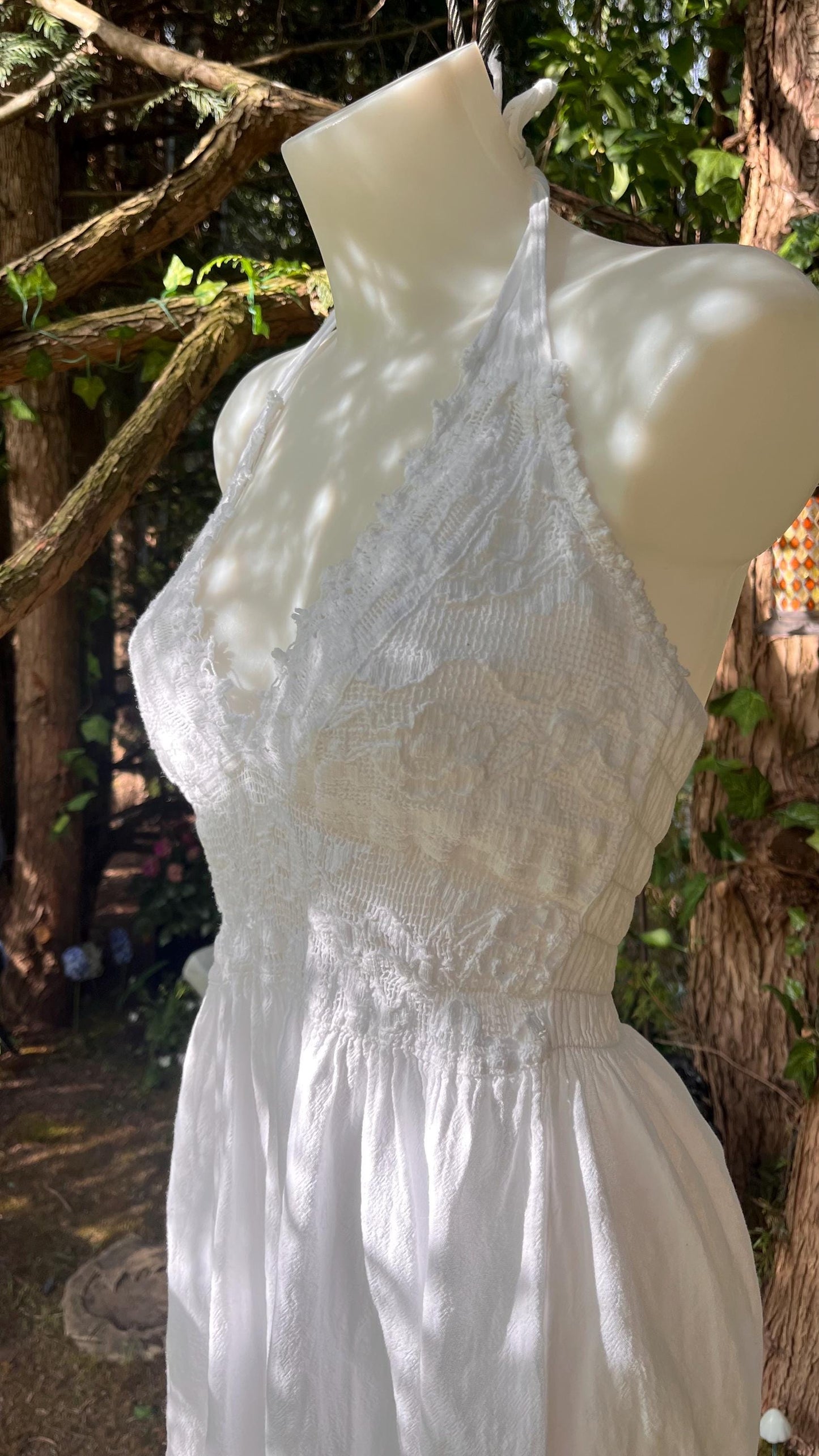 Woodland Nymph White Halter Dress