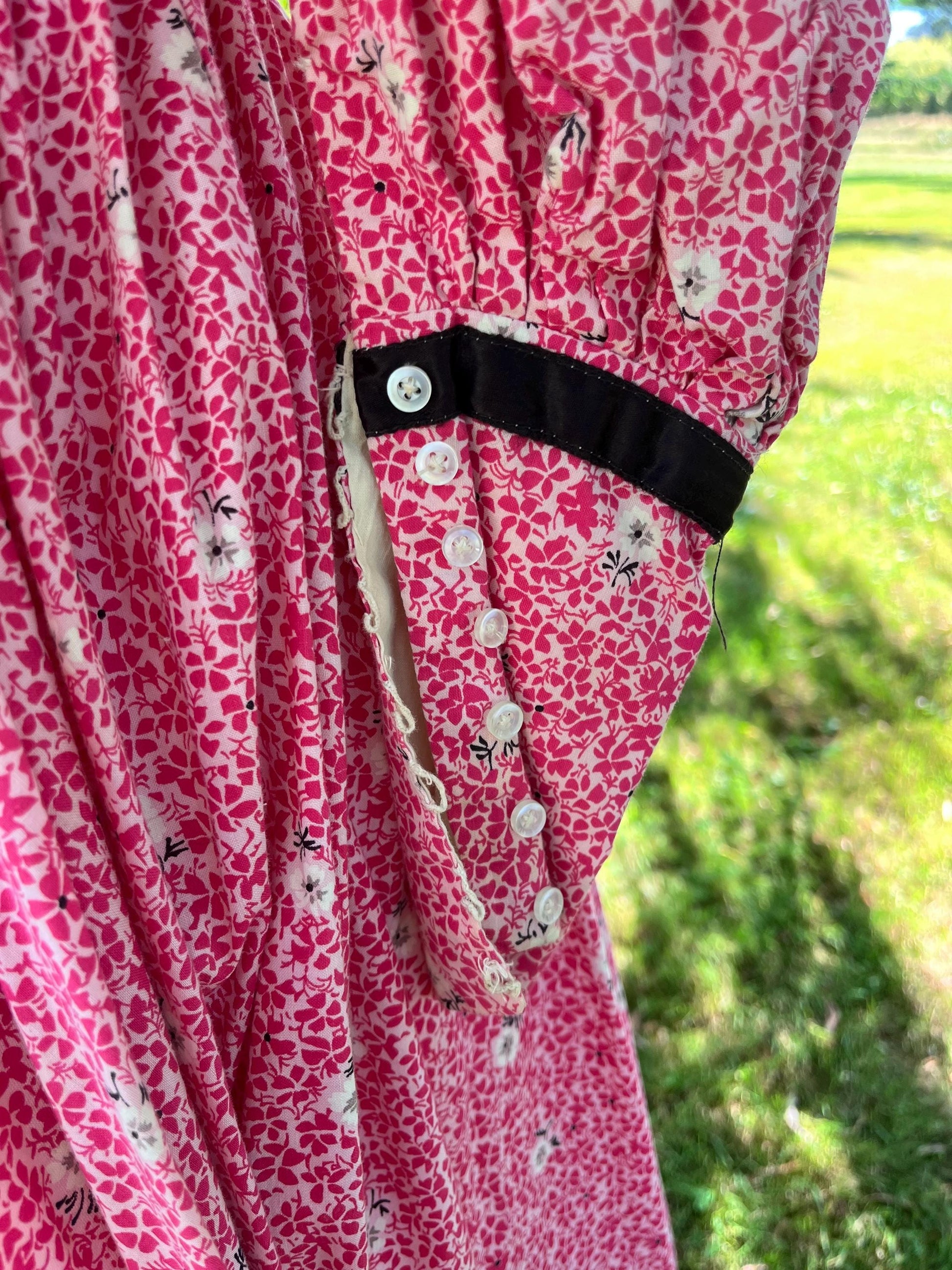 Pink Prairie Dress With Black Accents