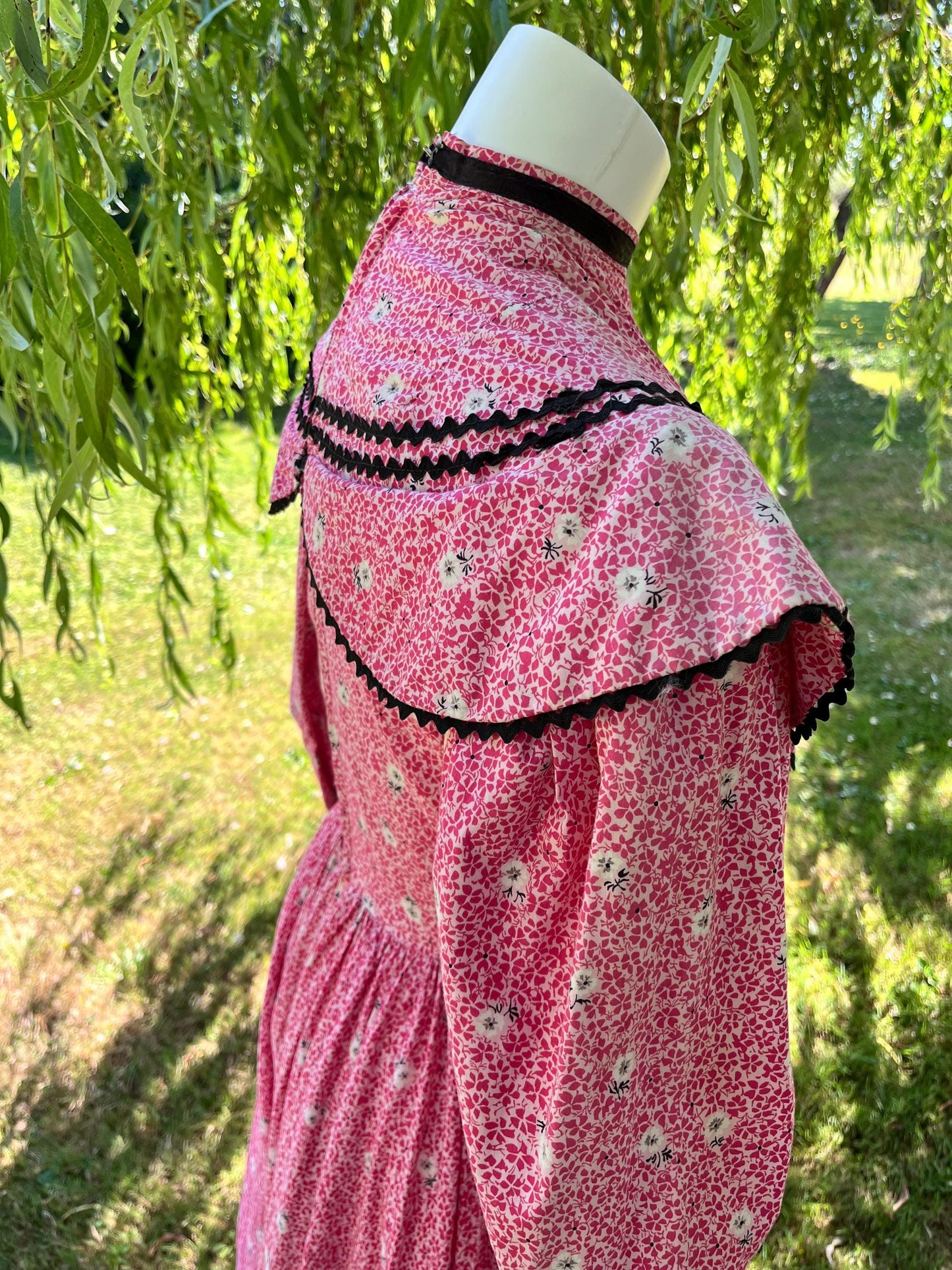 Pink Prairie Dress With Black Accents