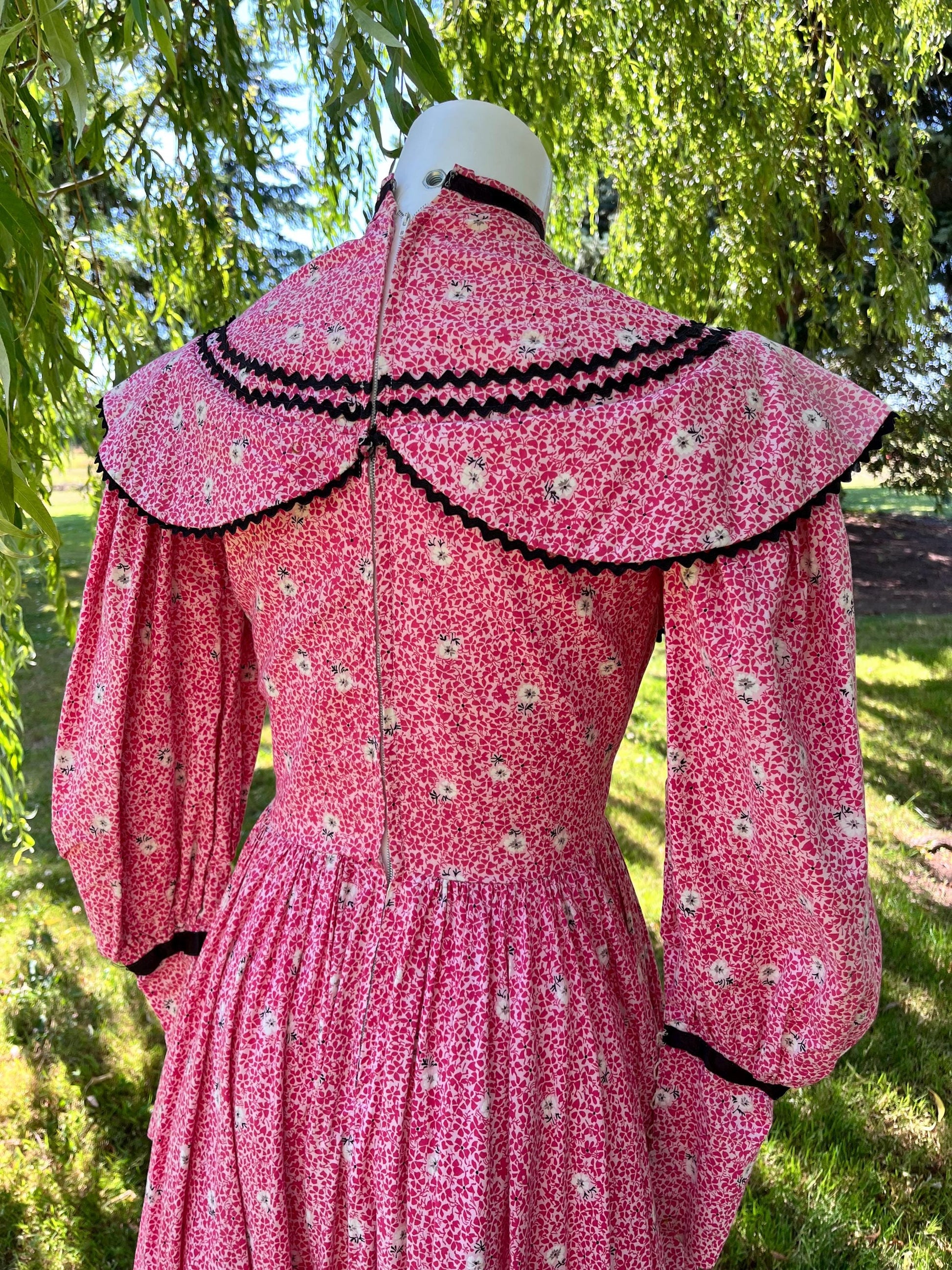 Pink Prairie Dress With Black Accents