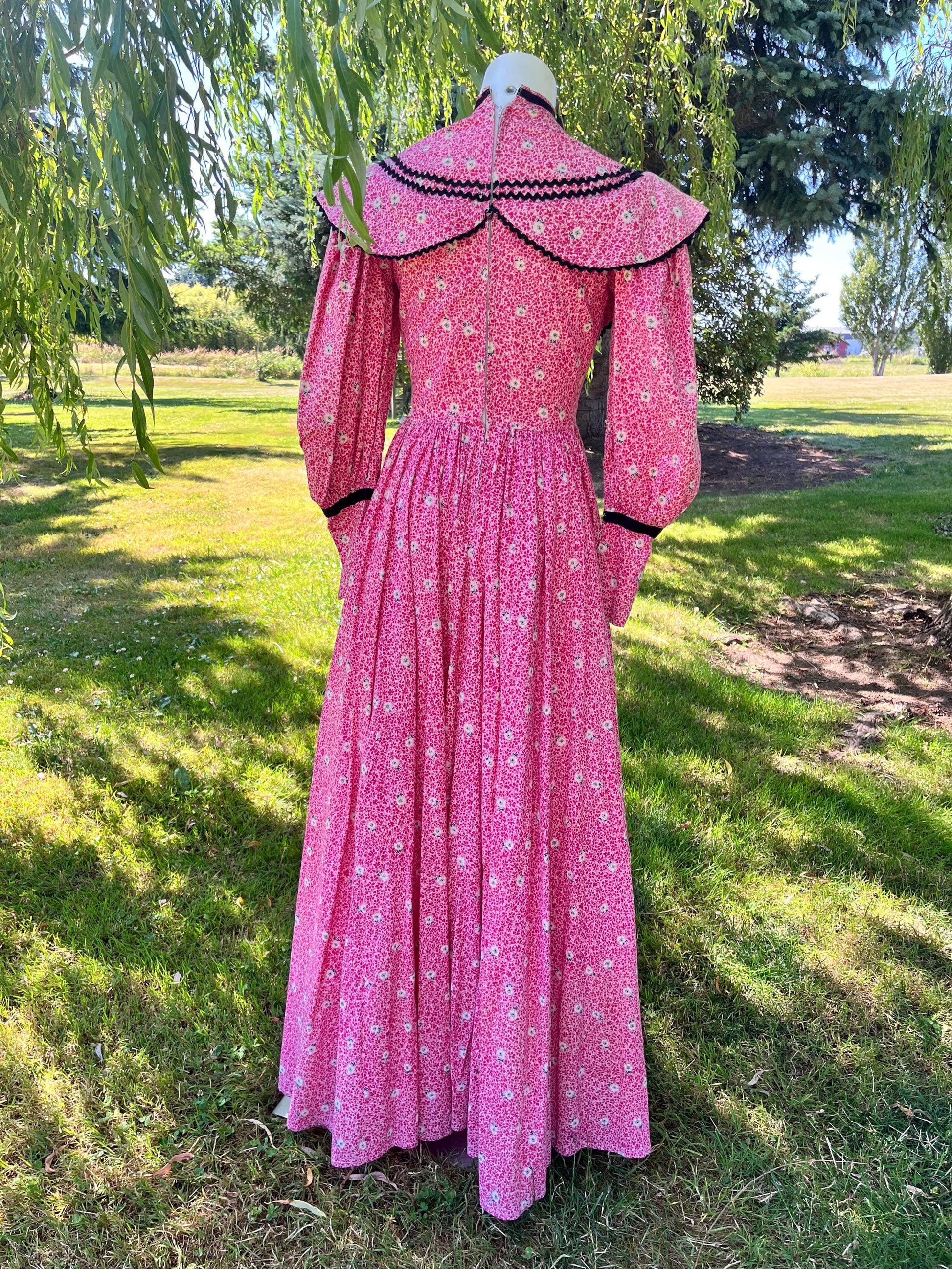 Pink Prairie Dress With Black Accents
