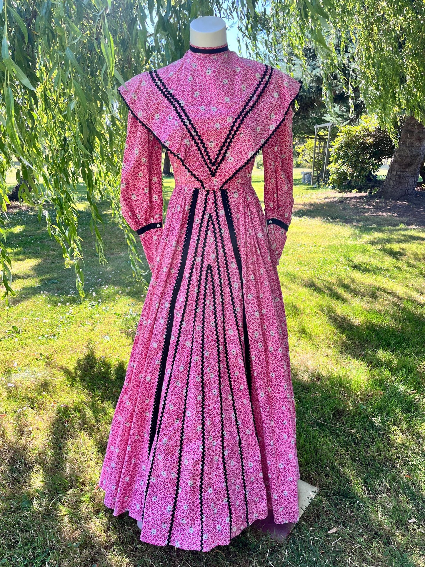 Pink Prairie Dress With Black Accents