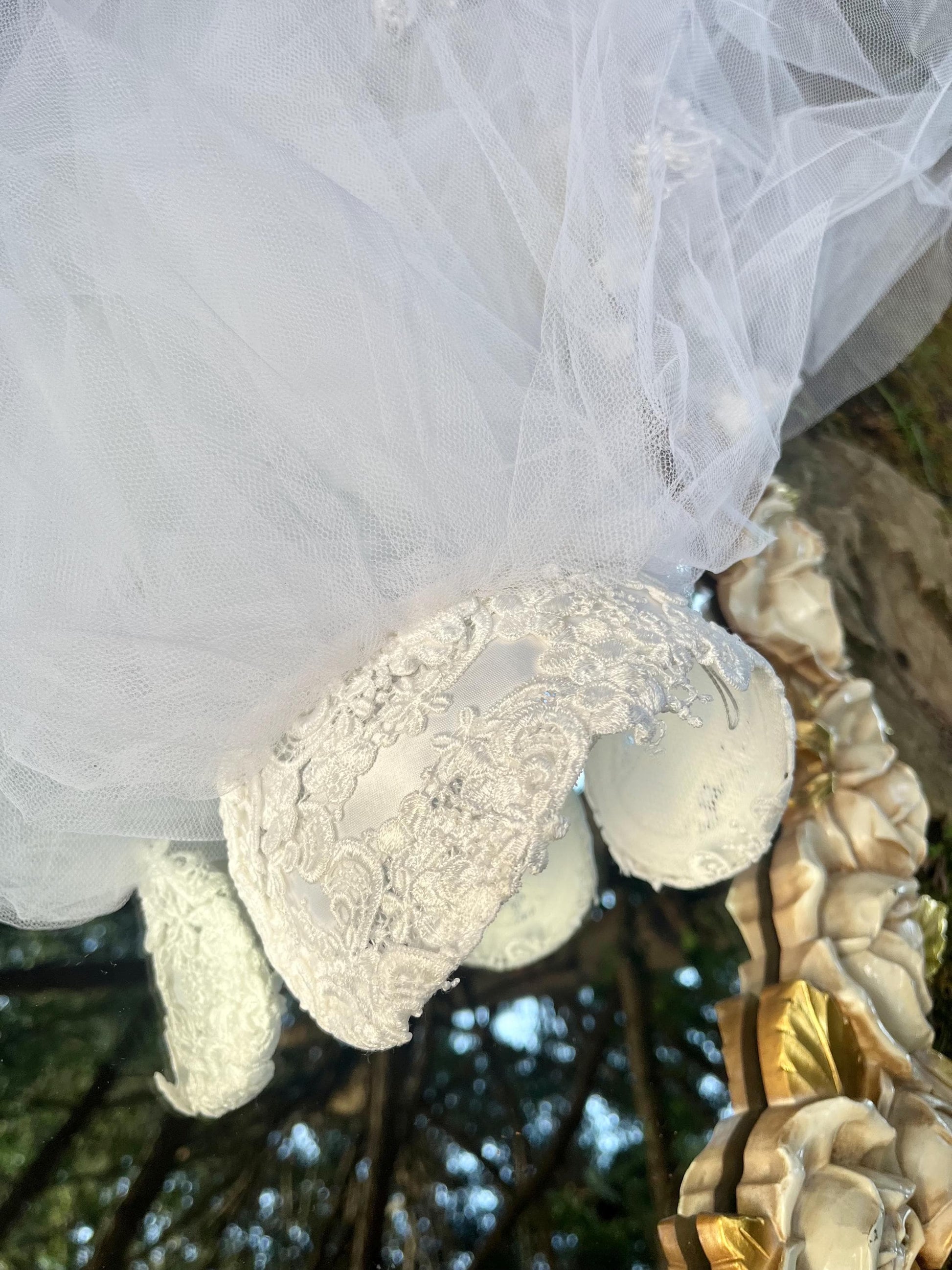 Vintage Lace Headband With Layered Veil