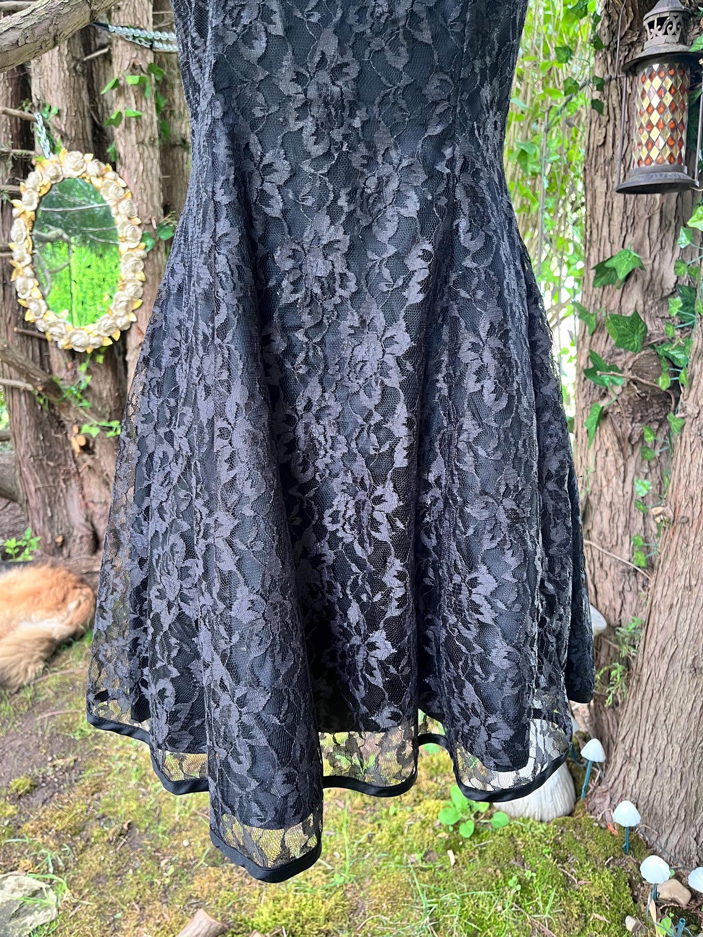 Steppin' Out, Vintage Black Lace Cocktail Dress