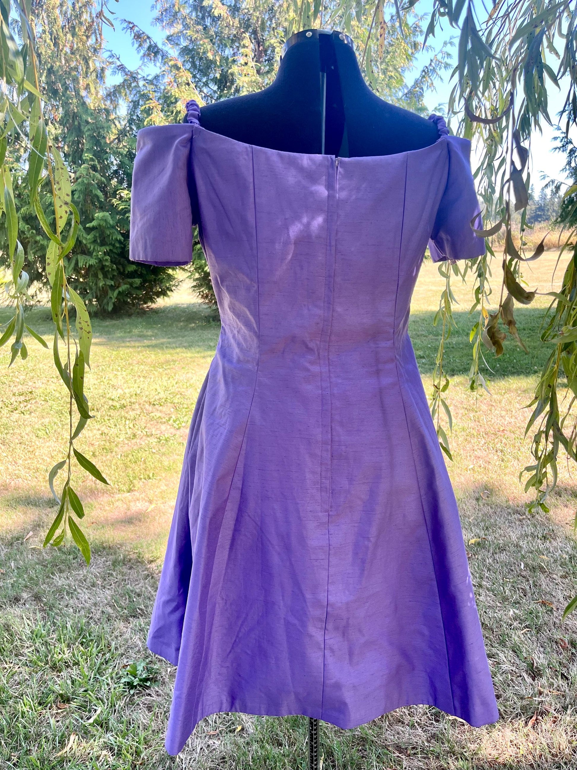 Lavender Twilight Dress – Vintage Inspired Off-Shoulder Mini