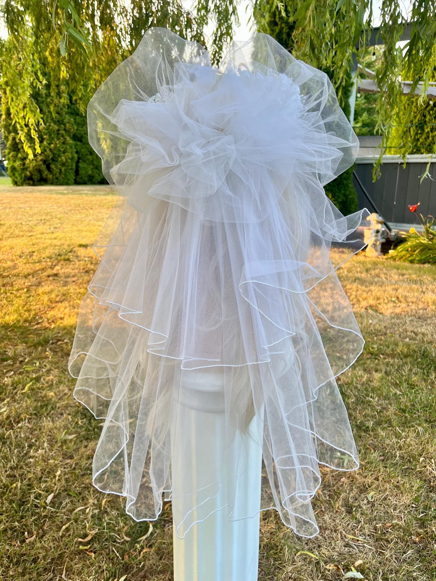 Fairy Flower Crown With Layered Short Veil