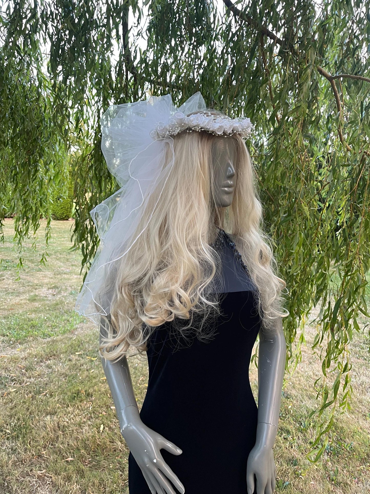 Fairy Flower Crown With Layered Short Veil