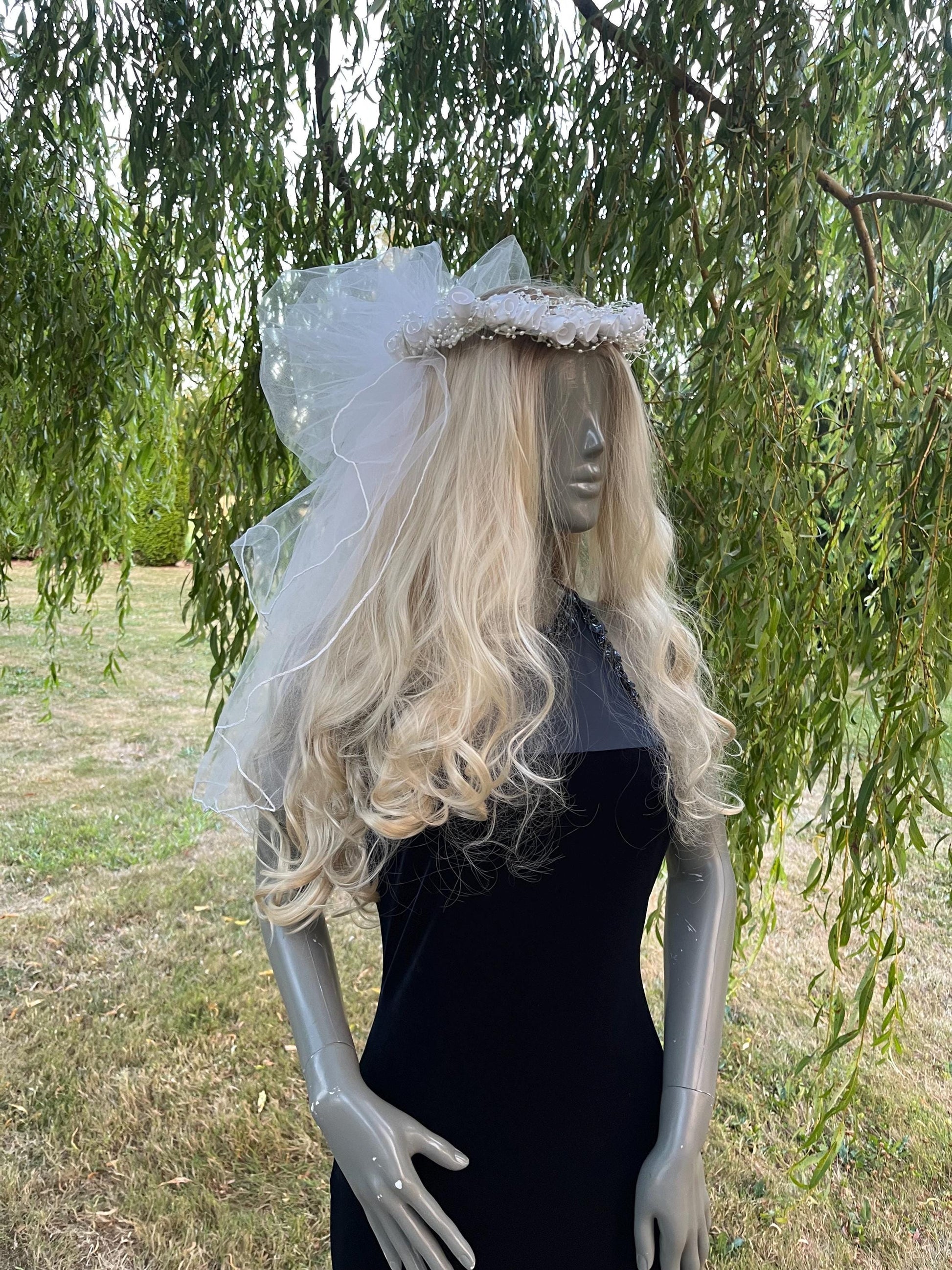 Fairy Flower Crown With Layered Short Veil
