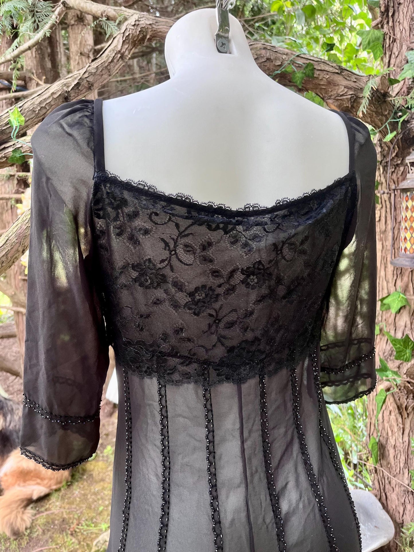 Silk Black Sheer Dress With Intricate Beading