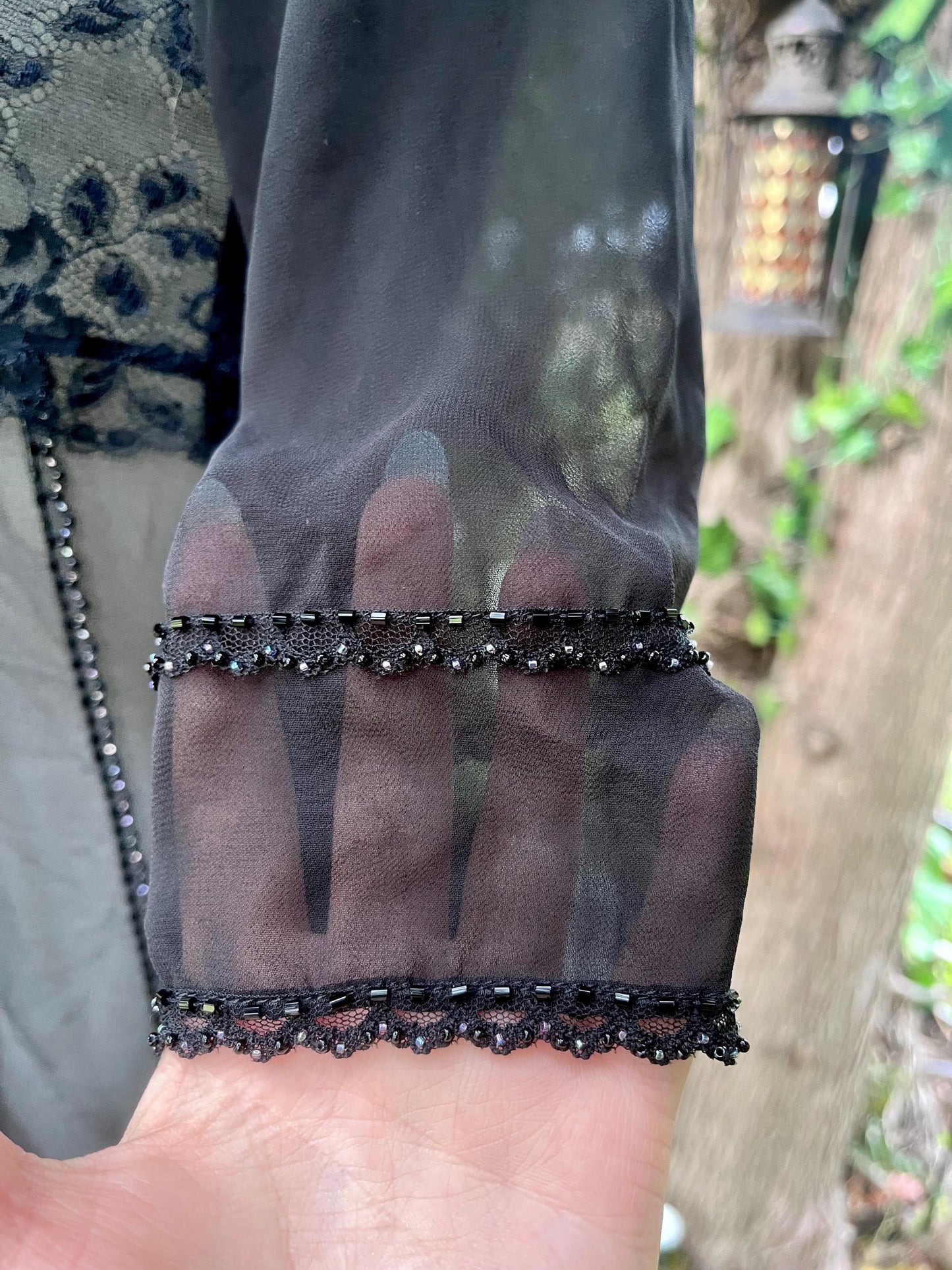 Silk Black Sheer Dress With Intricate Beading