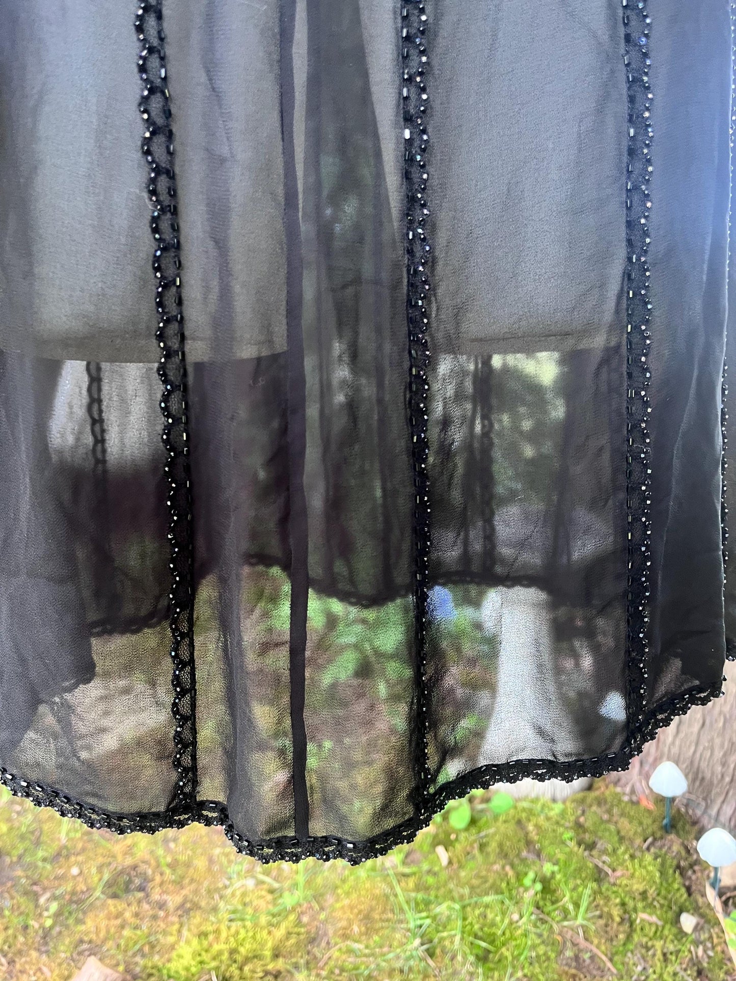 Silk Black Sheer Dress With Intricate Beading