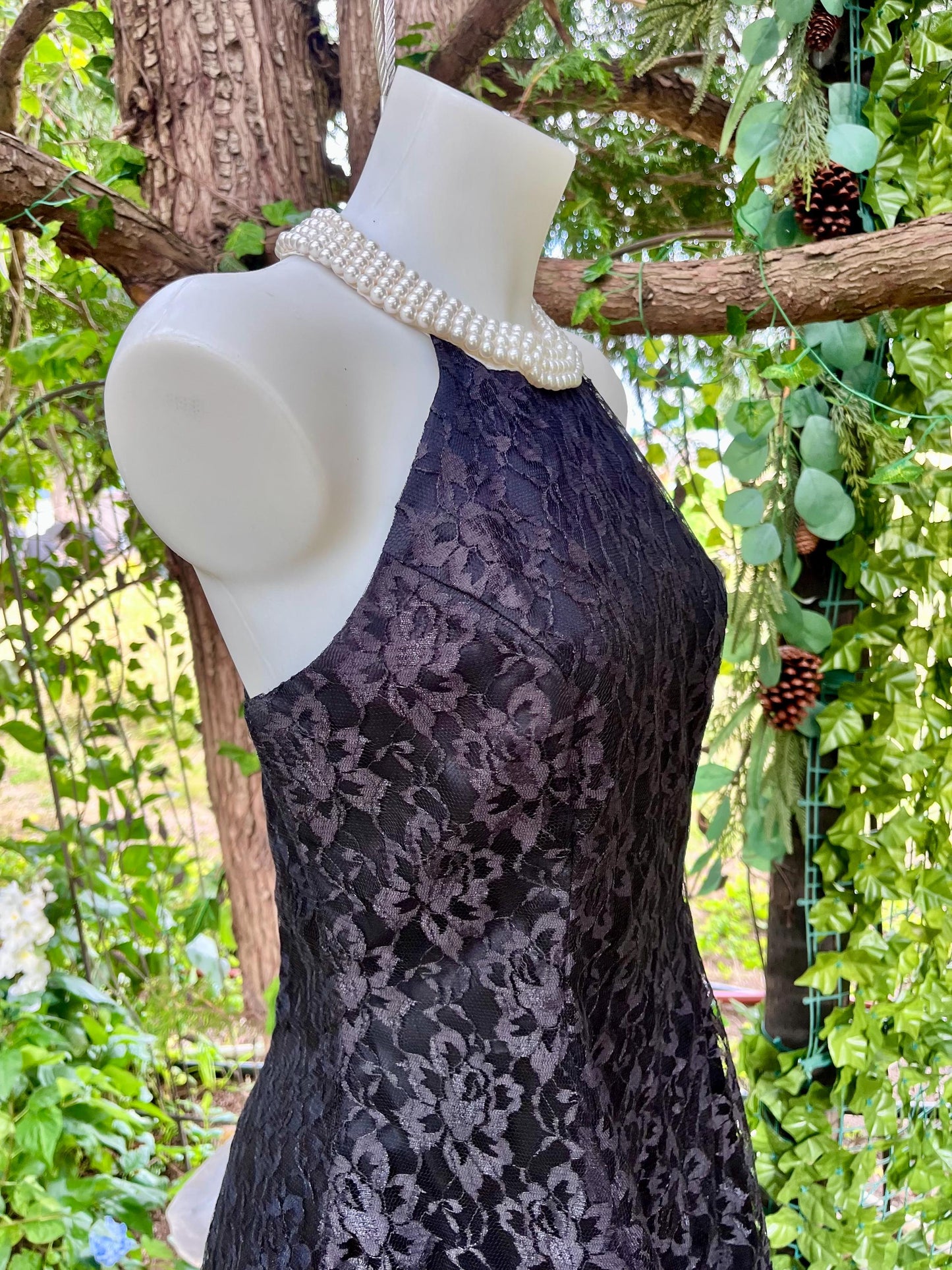 Steppin' Out, Vintage Black Lace Cocktail Dress