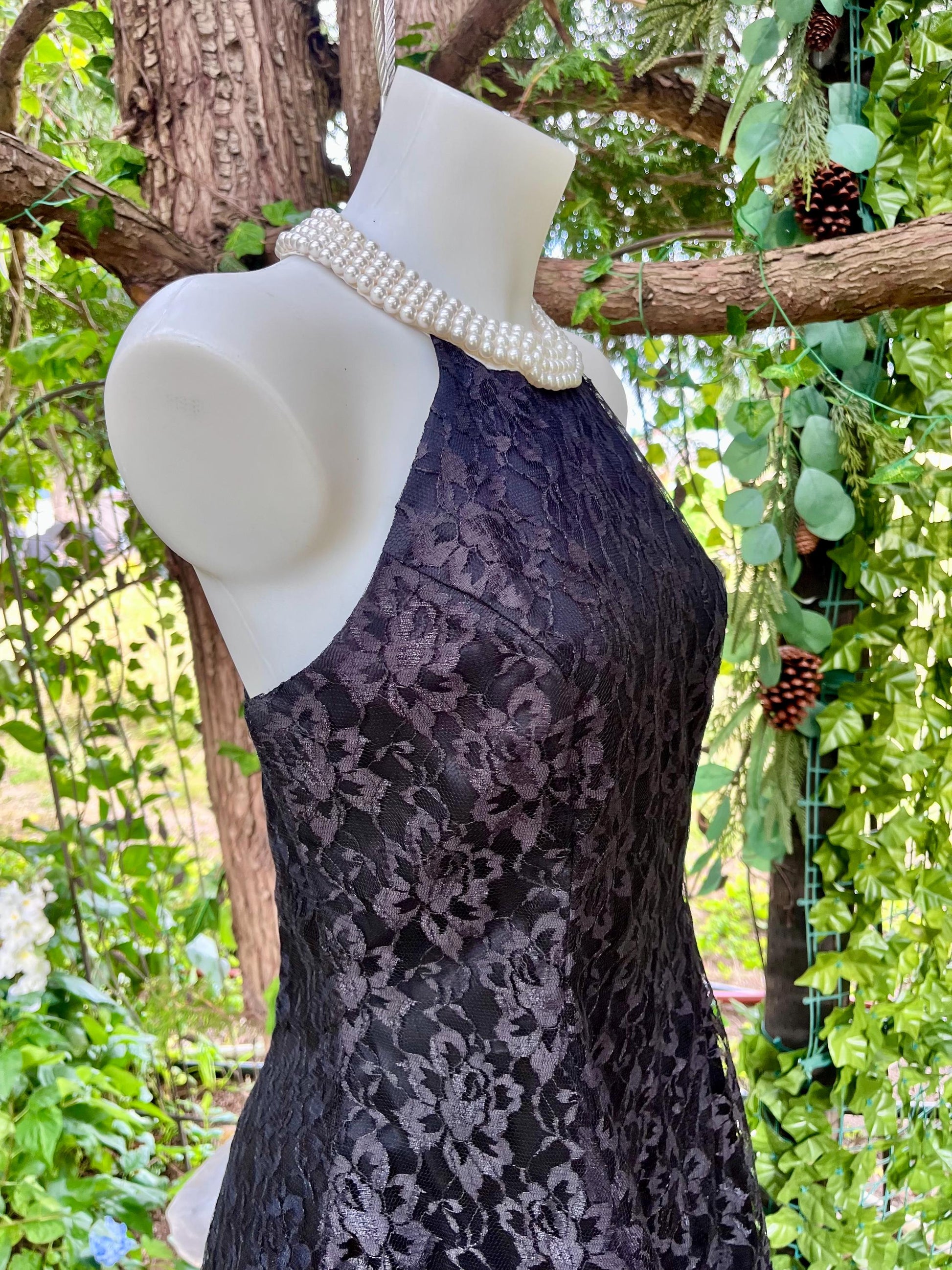 Steppin' Out, Vintage Black Lace Cocktail Dress