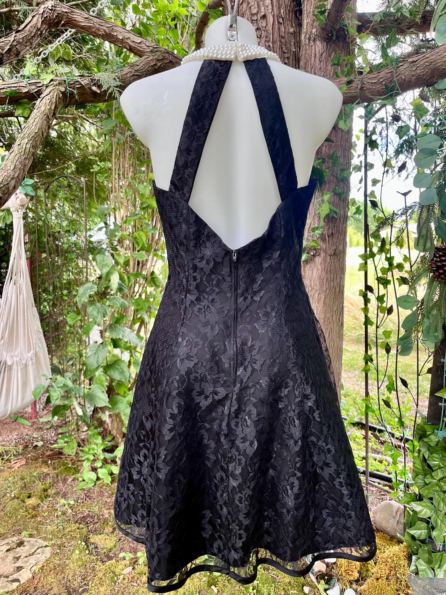 Steppin' Out, Vintage Black Lace Cocktail Dress