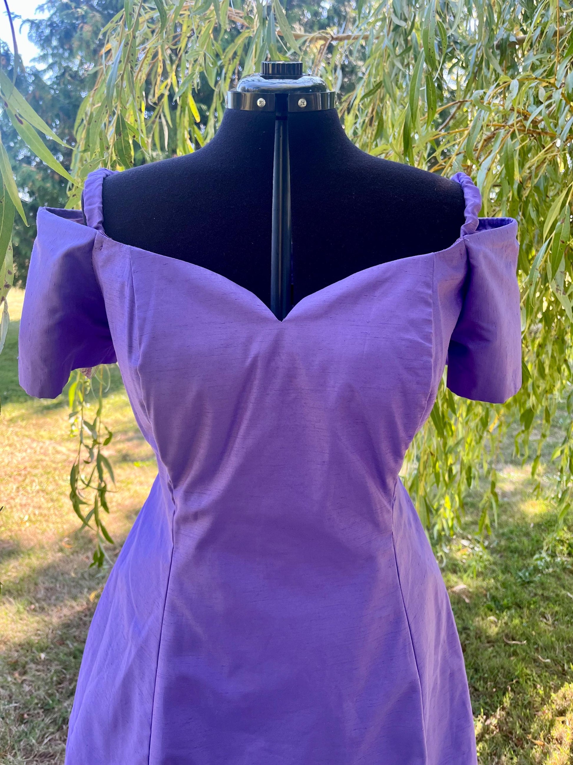 Lavender Twilight Dress – Vintage Inspired Off-Shoulder Mini