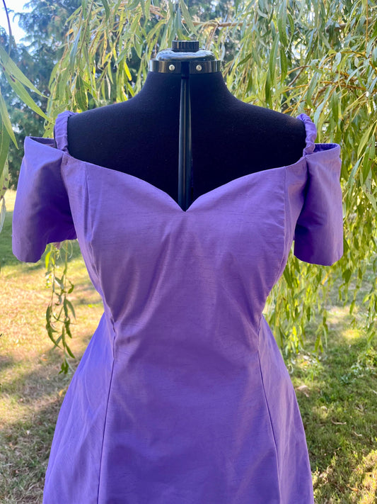 Lavender Twilight Dress – Vintage Inspired Off-Shoulder Mini